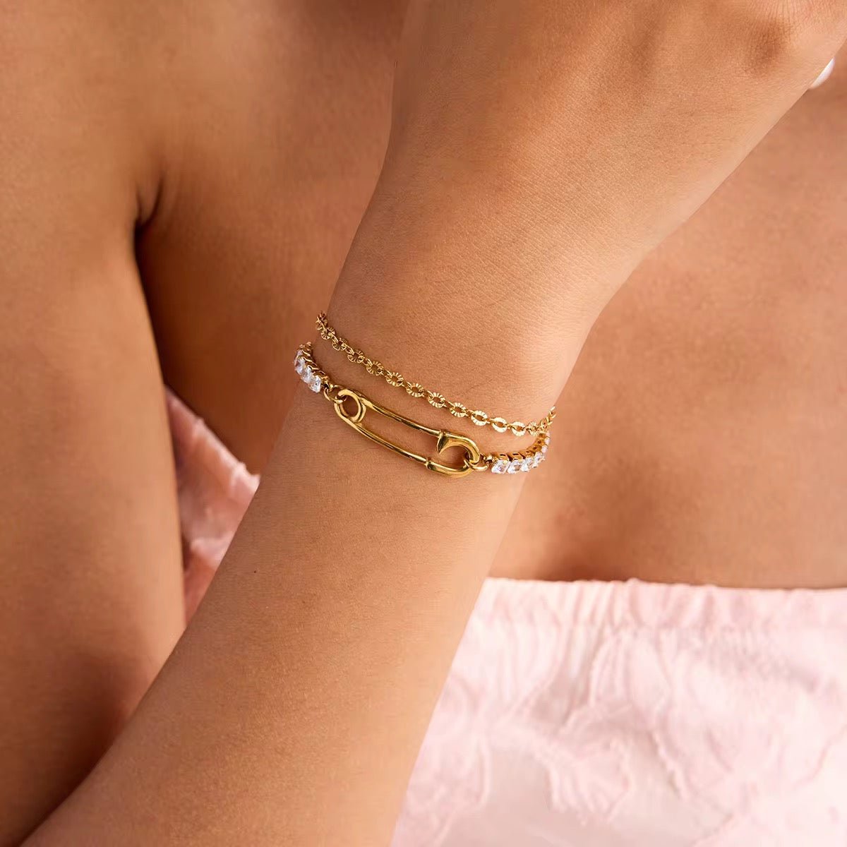 Double Safety Pin Bracelet - AYUNA