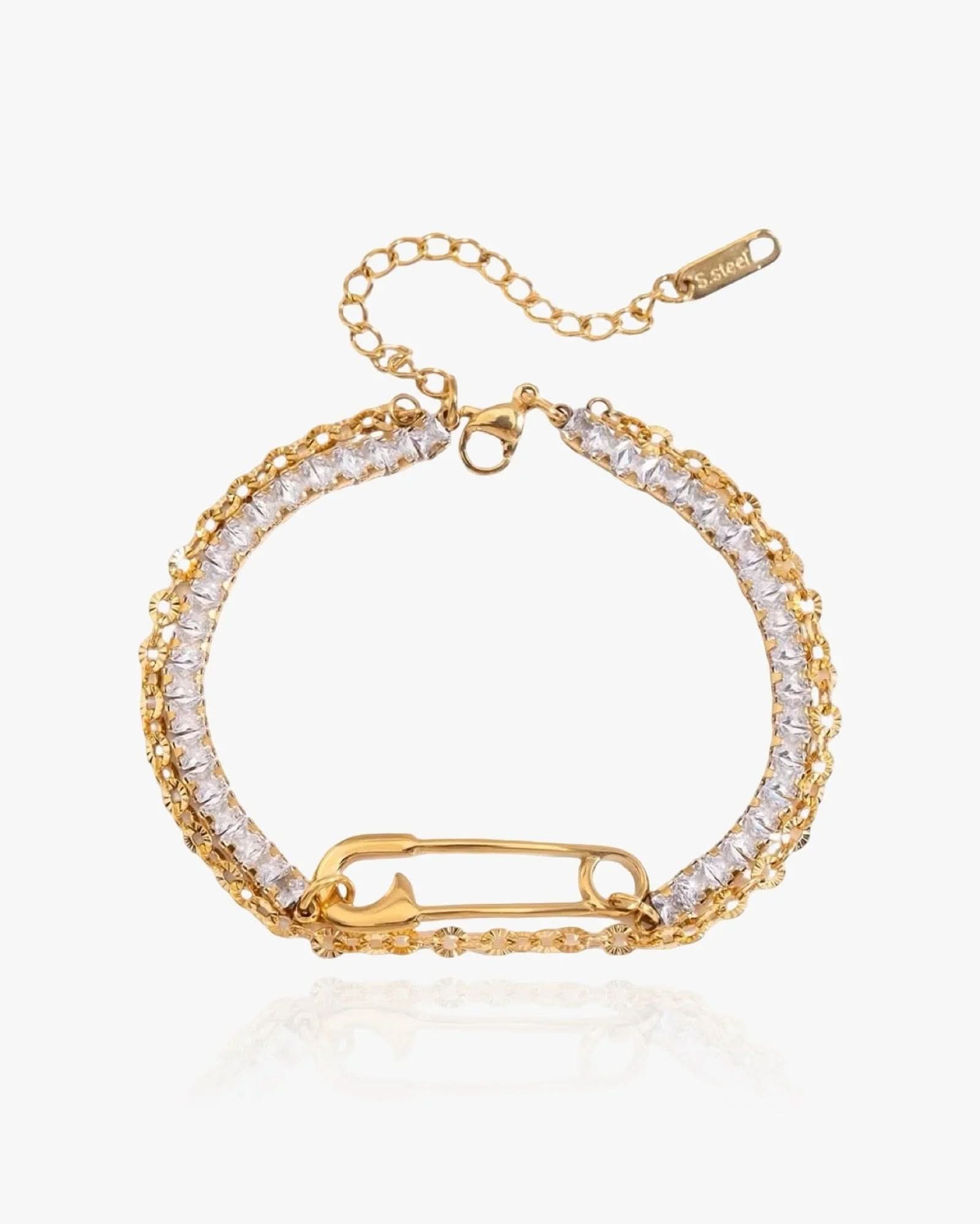 Double Safety Pin Bracelet - AYUNA