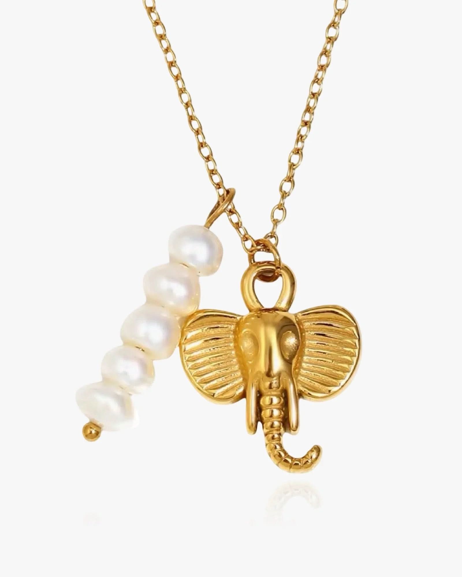 Elephant And Pearls Necklace - AYUNA