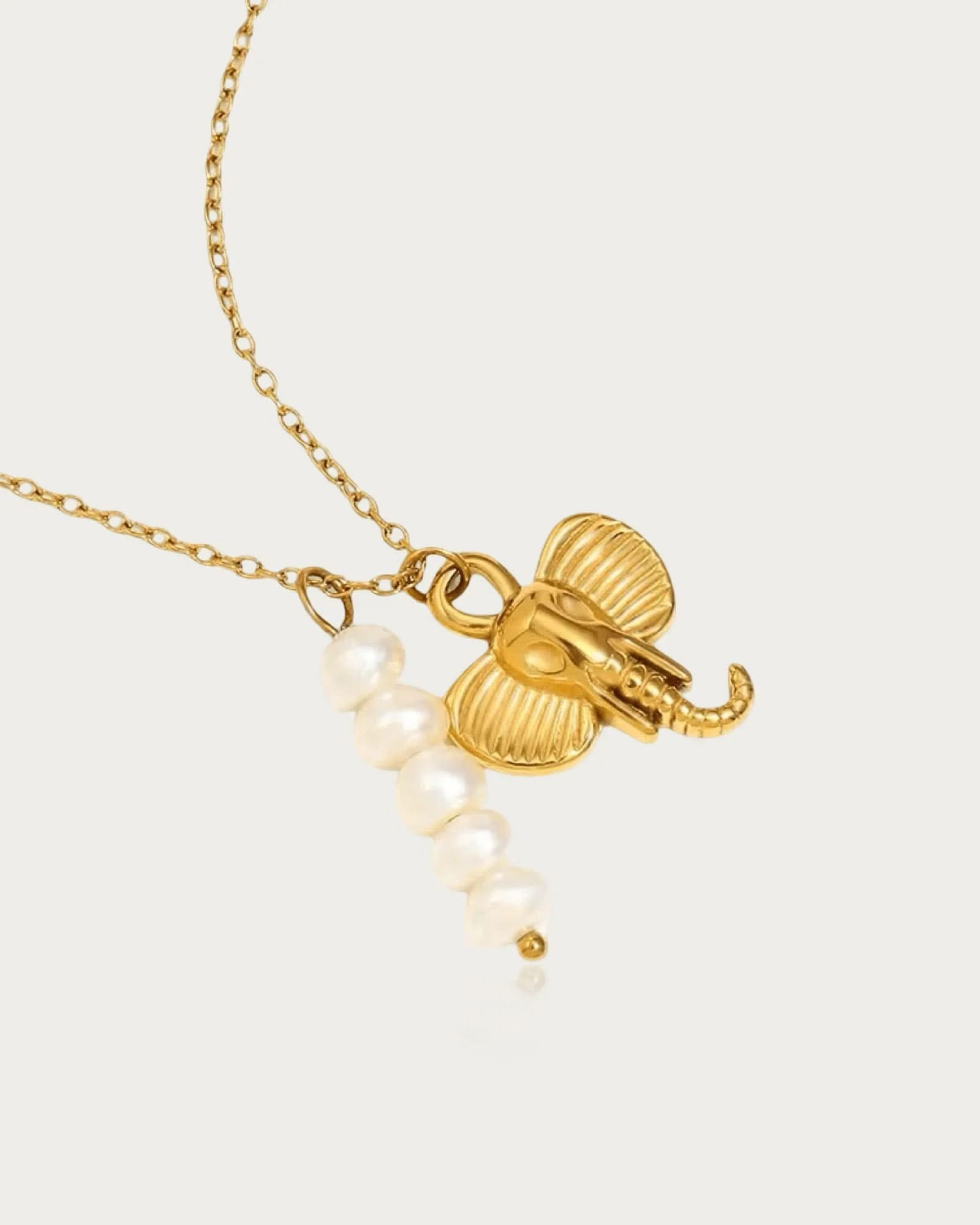 Elephant And Pearls Necklace - AYUNA