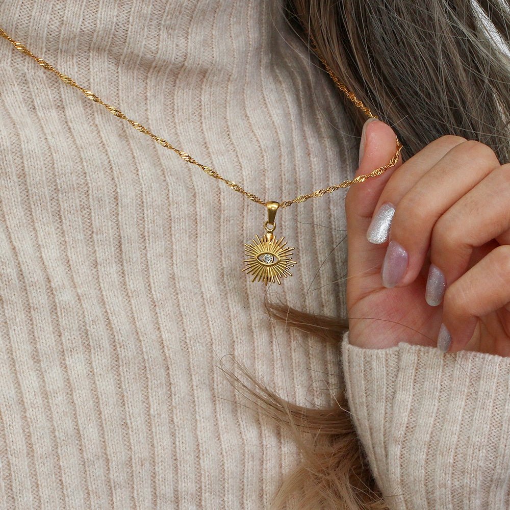Evil Eye Sun Necklace - AYUNA
