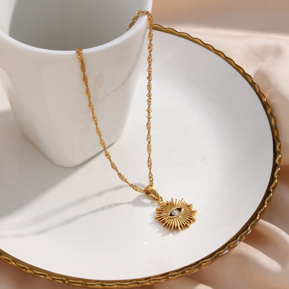 Evil Eye Sun Necklace - AYUNA
