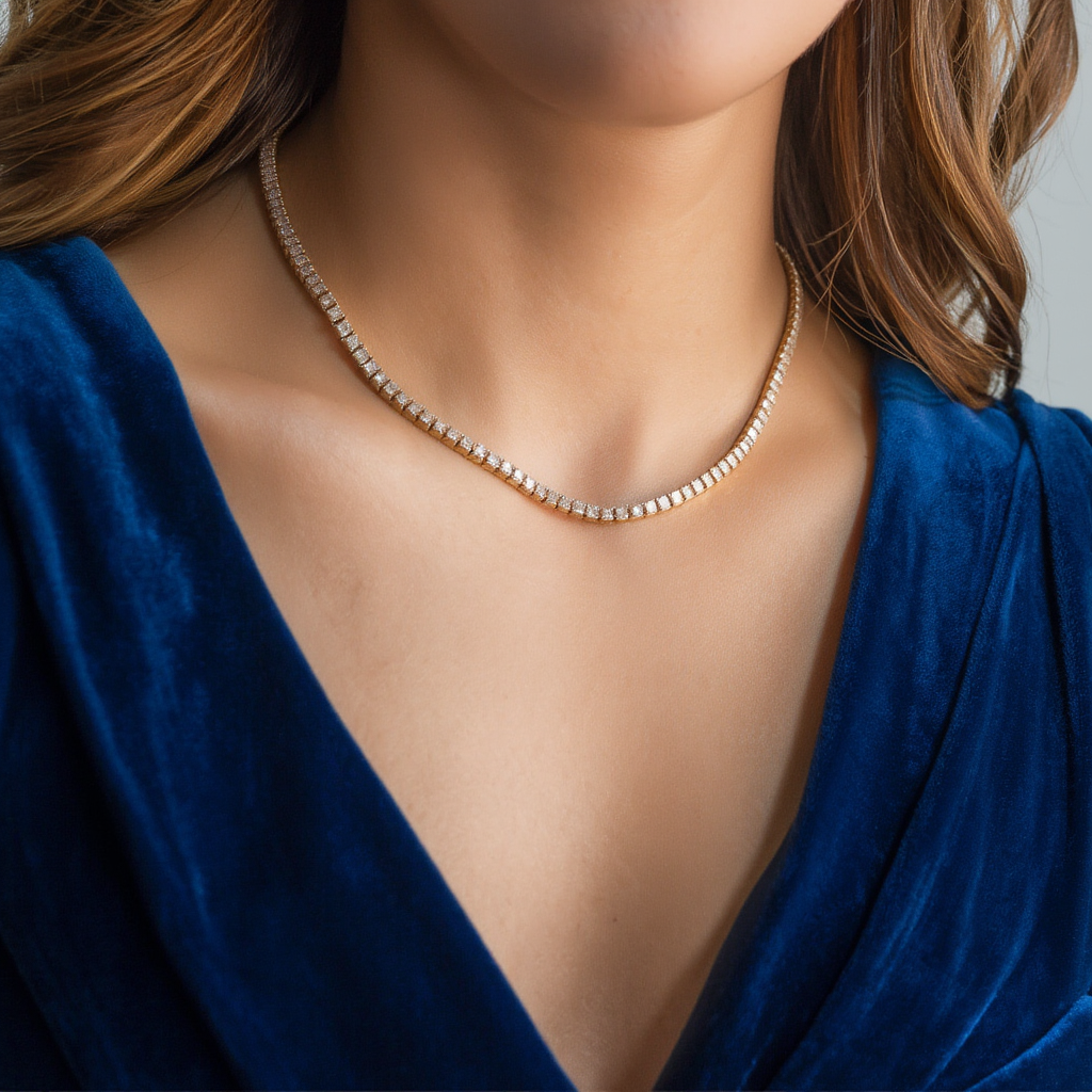 3mm Diamond Tennis Necklace