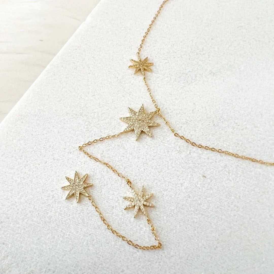 Festive Stars Y Shape Necklace - AYUNA