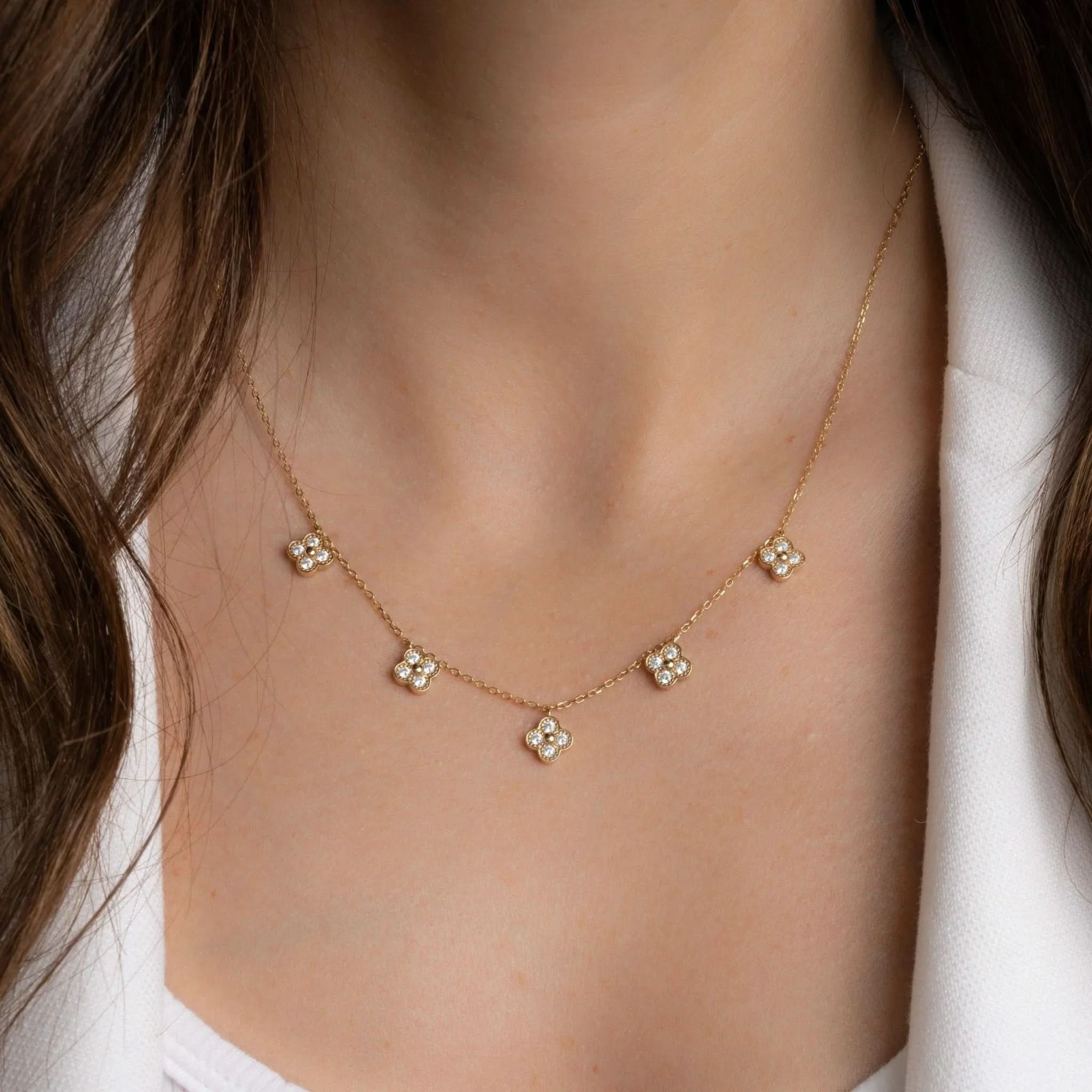 Four Leaf Clover Charm Necklace - AYUNA