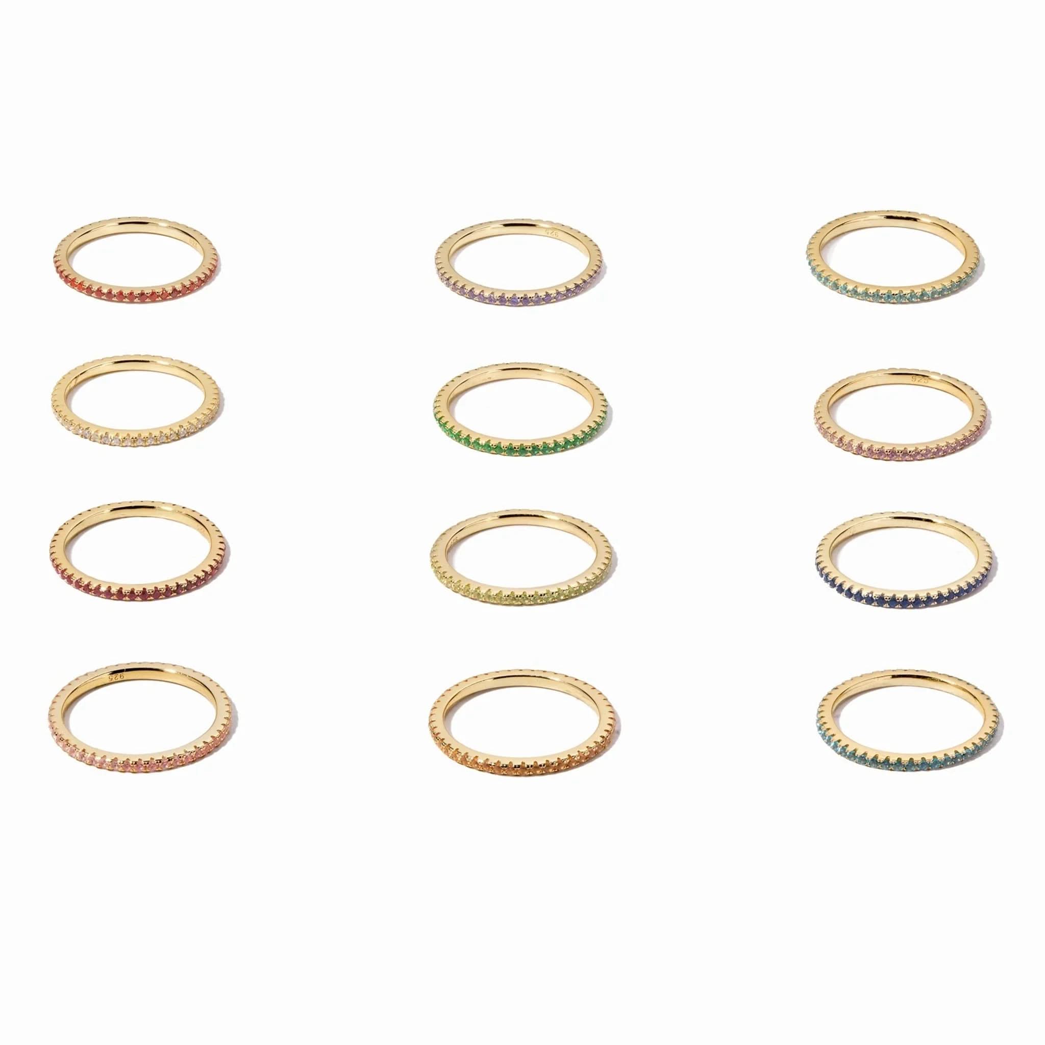 Gold Eternity Birthstone Rings - AYUNA
