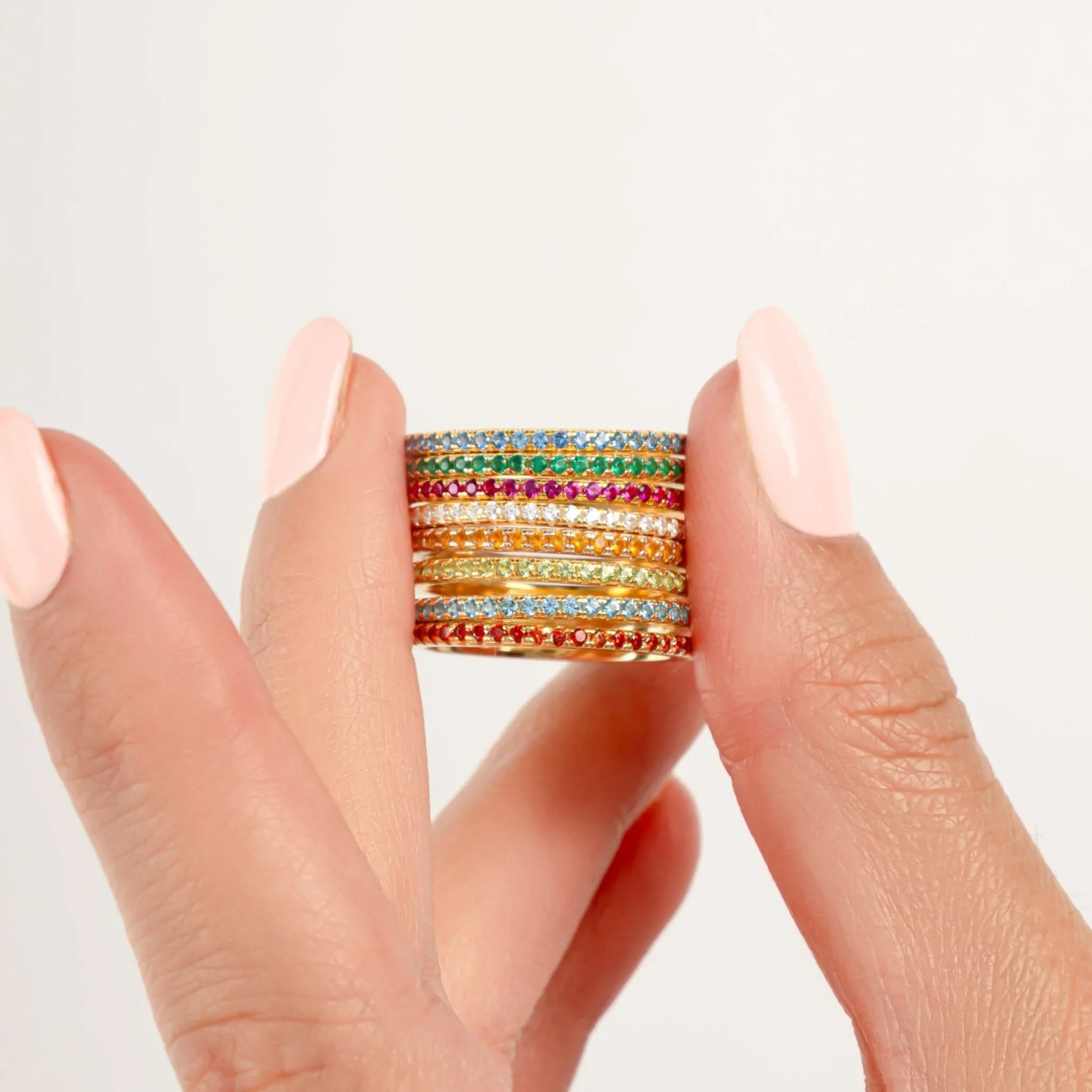 Gold Eternity Birthstone Rings - AYUNA