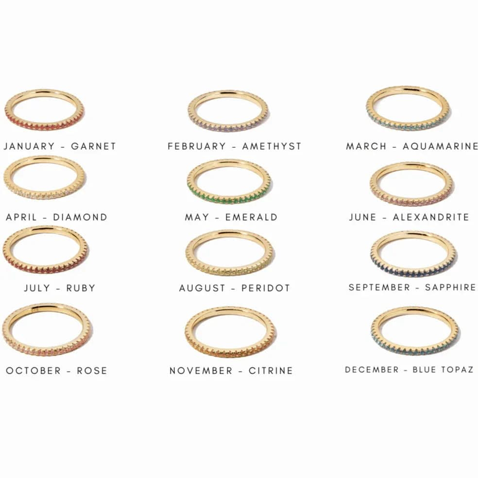 Gold Eternity Birthstone Rings - AYUNA