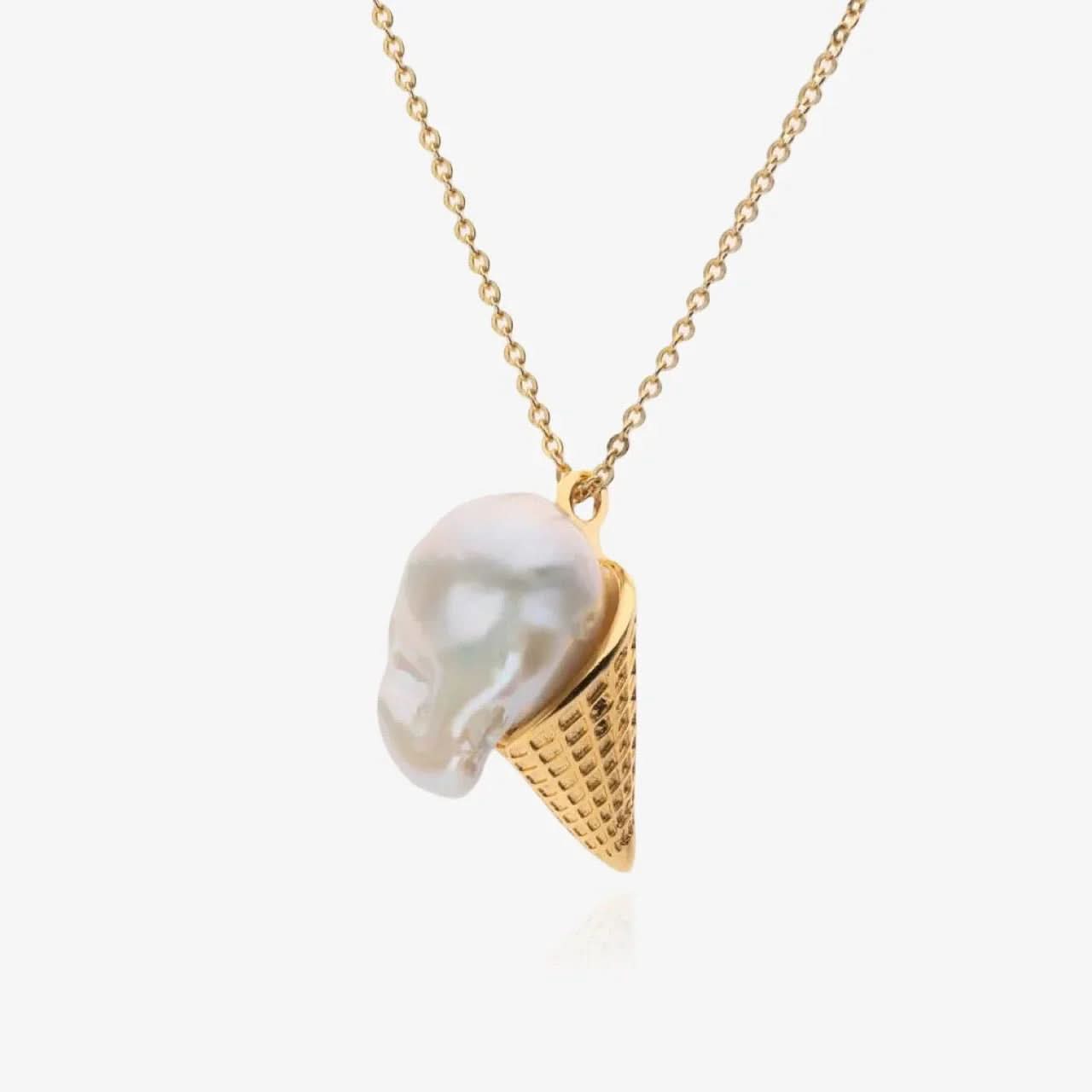 Ice Cream Baroque Pearl Necklace - AYUNA