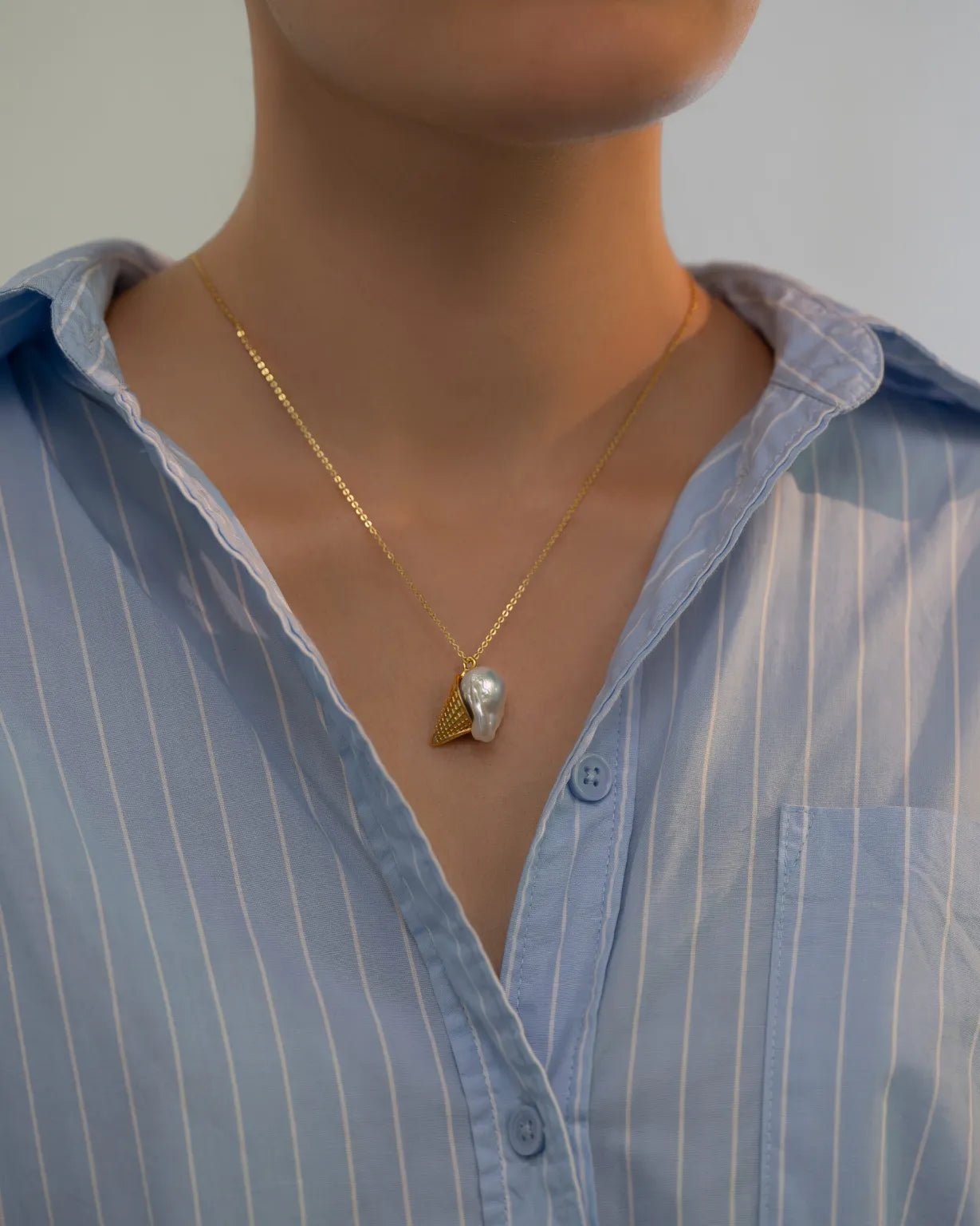 Ice Cream Baroque Pearl Necklace - AYUNA