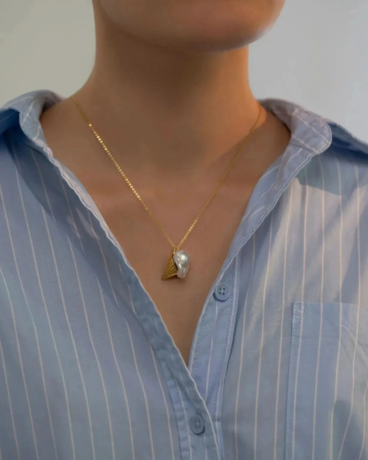 Ice Cream Baroque Pearl Necklace - AYUNA