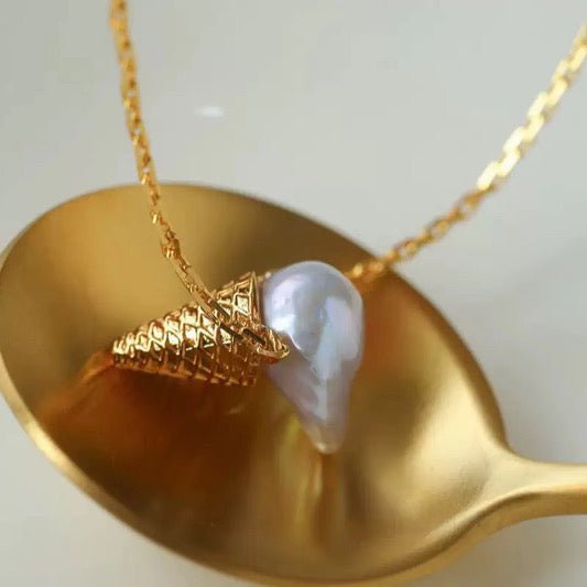 Ice Cream Baroque Pearl Necklace - AYUNA