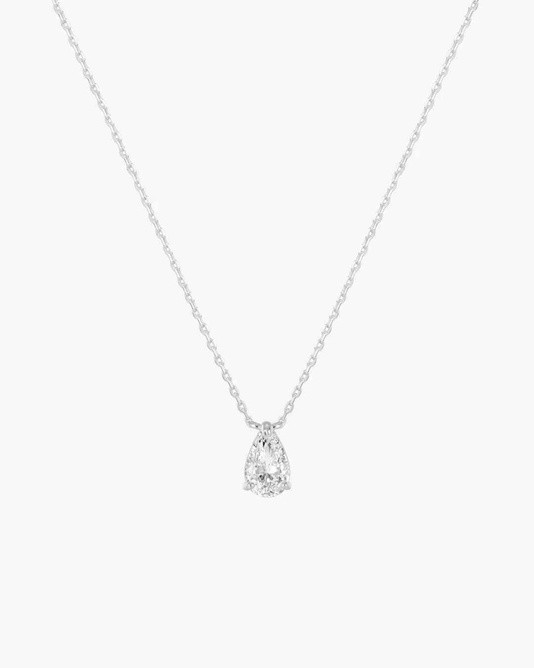 Iriss Necklace Pear - Silver - AYUNA