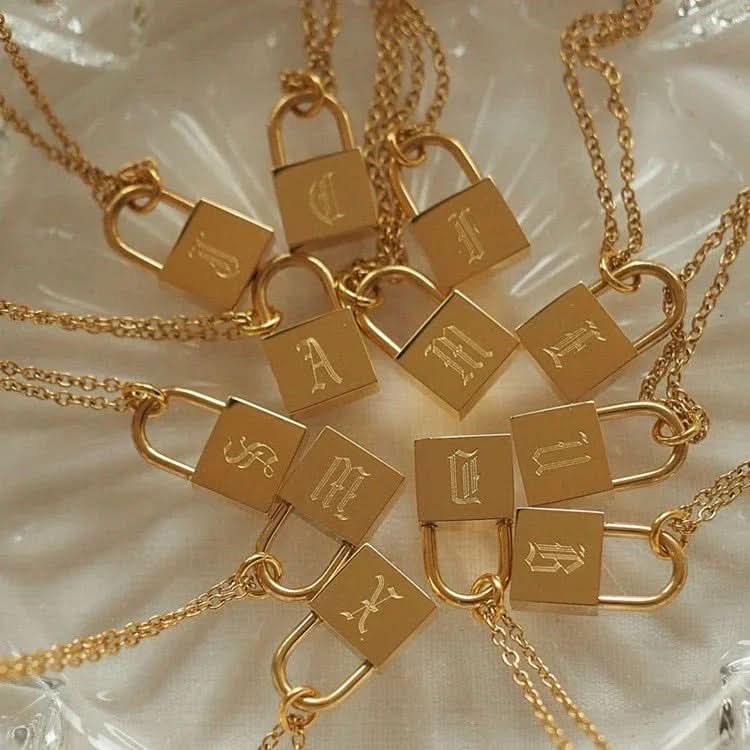 Lock Initial Necklace - AYUNA