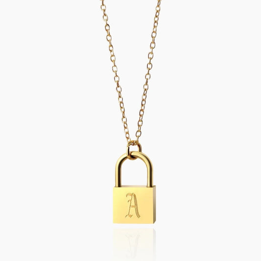Lock Initial Necklace - AYUNA