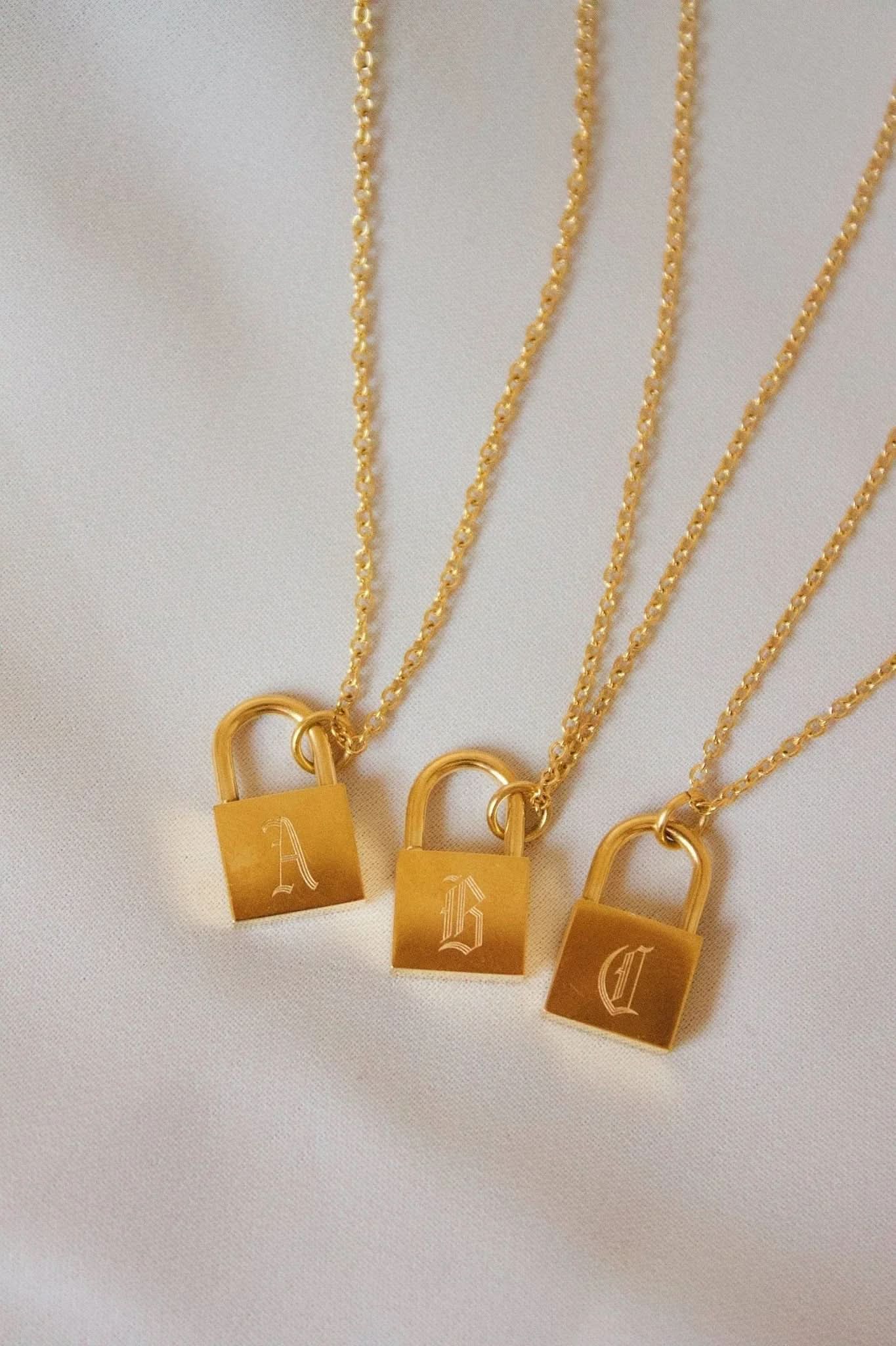 Lock Initial Necklace - AYUNA