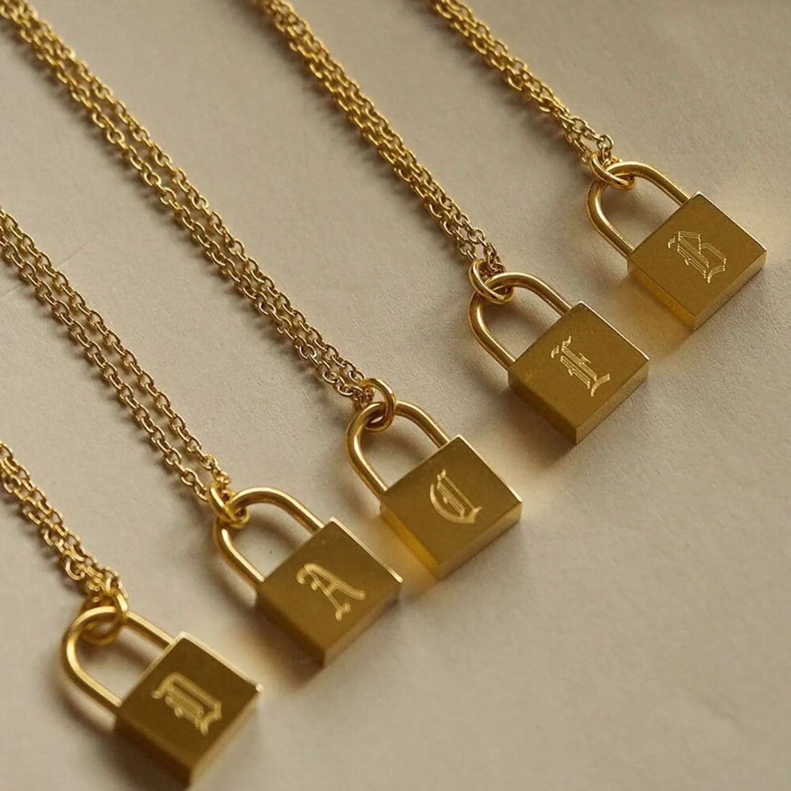 Lock Initial Necklace - AYUNA