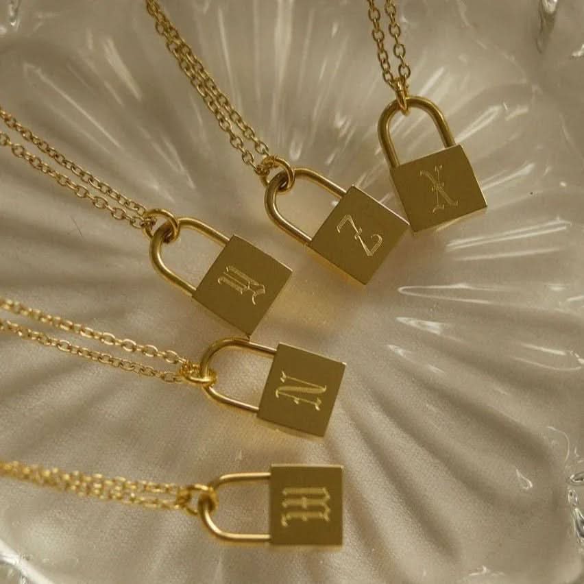 Lock Initial Necklace - AYUNA