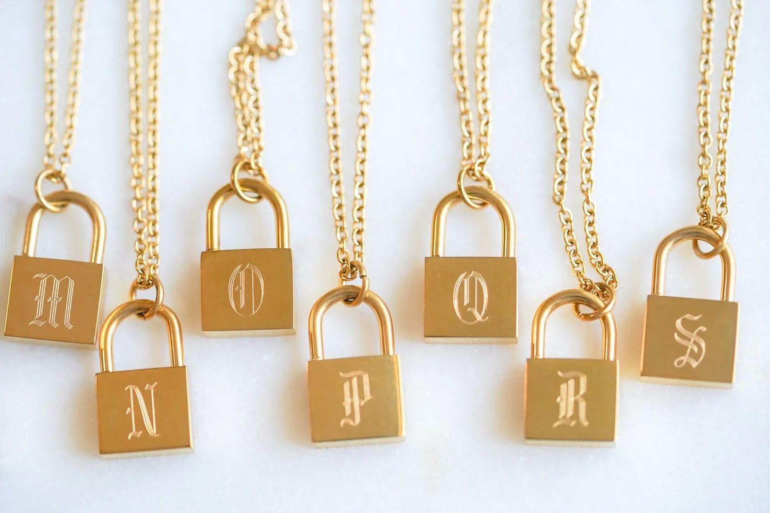 Lock Initial Necklace - AYUNA