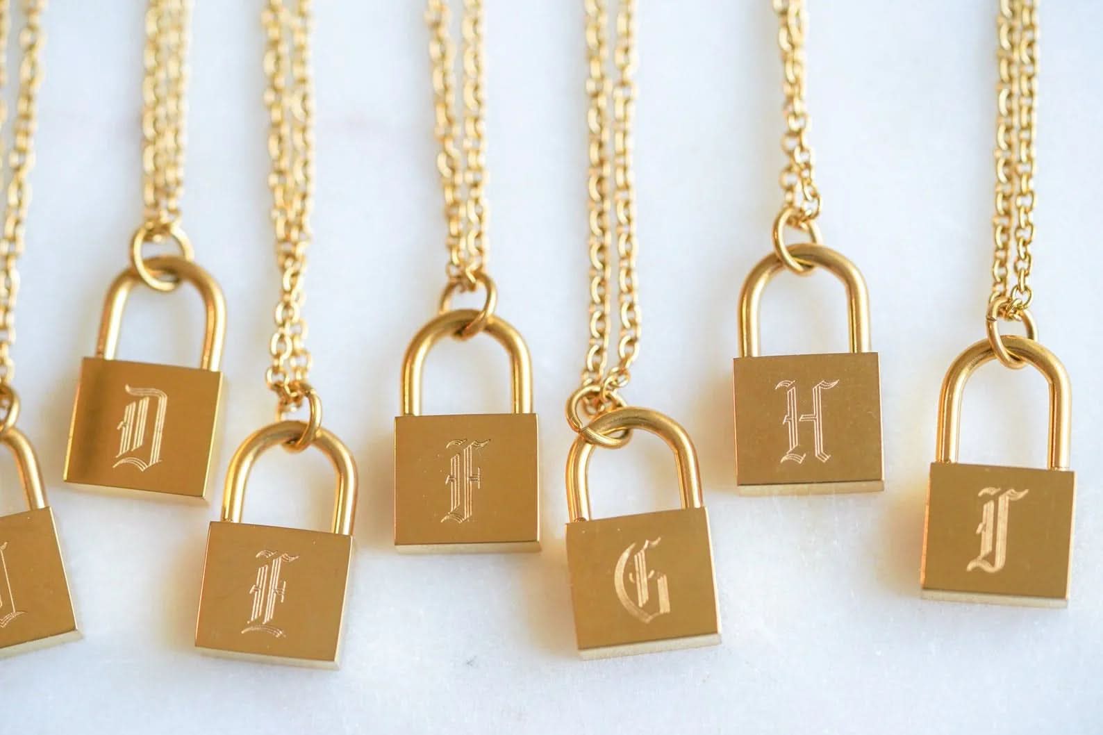 Lock Initial Necklace - AYUNA