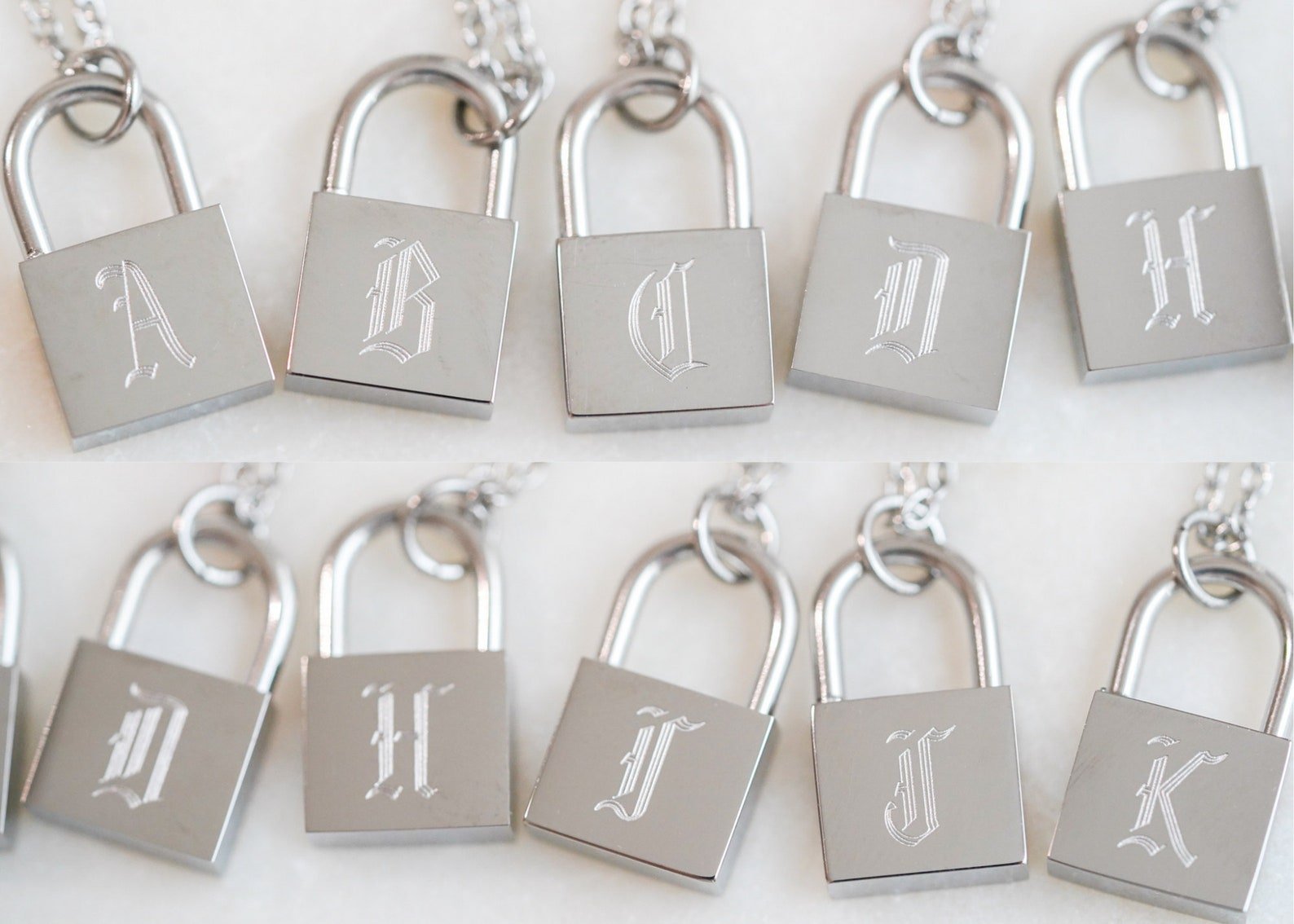 Lock Initial Necklace - AYUNA