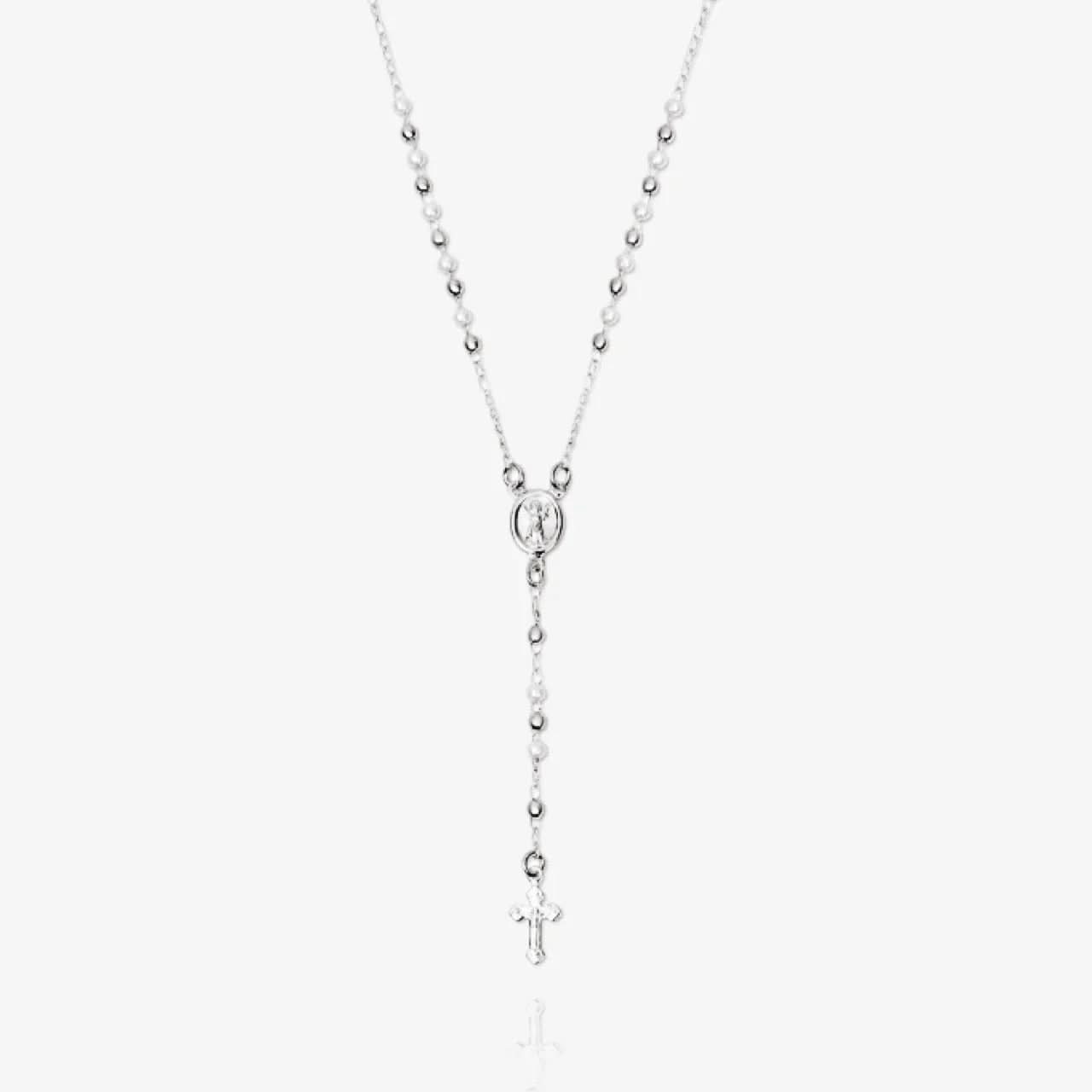 Mary Rosary Lariat Cross Necklace - AYUNA