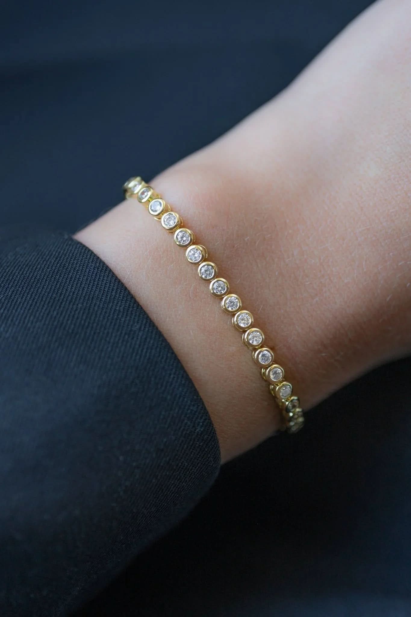 Mini Round Bezel Tennis Bracelet - AYUNA