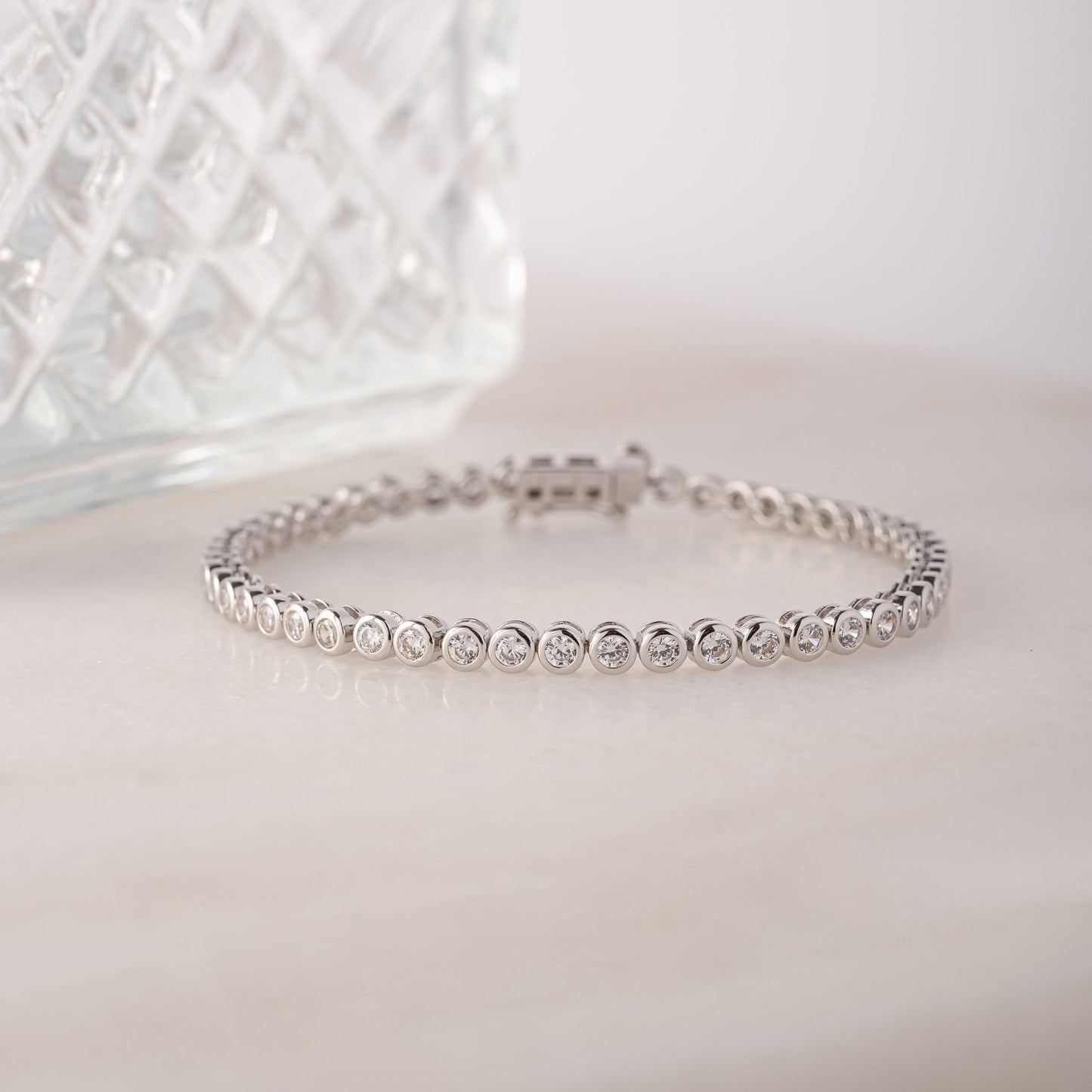 Mini Round Bezel Tennis Bracelet - AYUNA