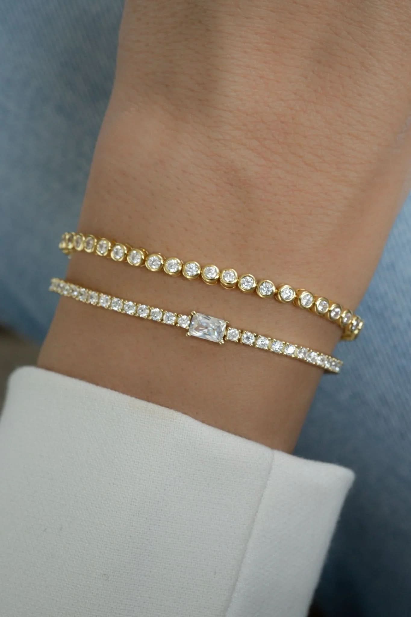 Mini Round Bezel Tennis Bracelet - AYUNA