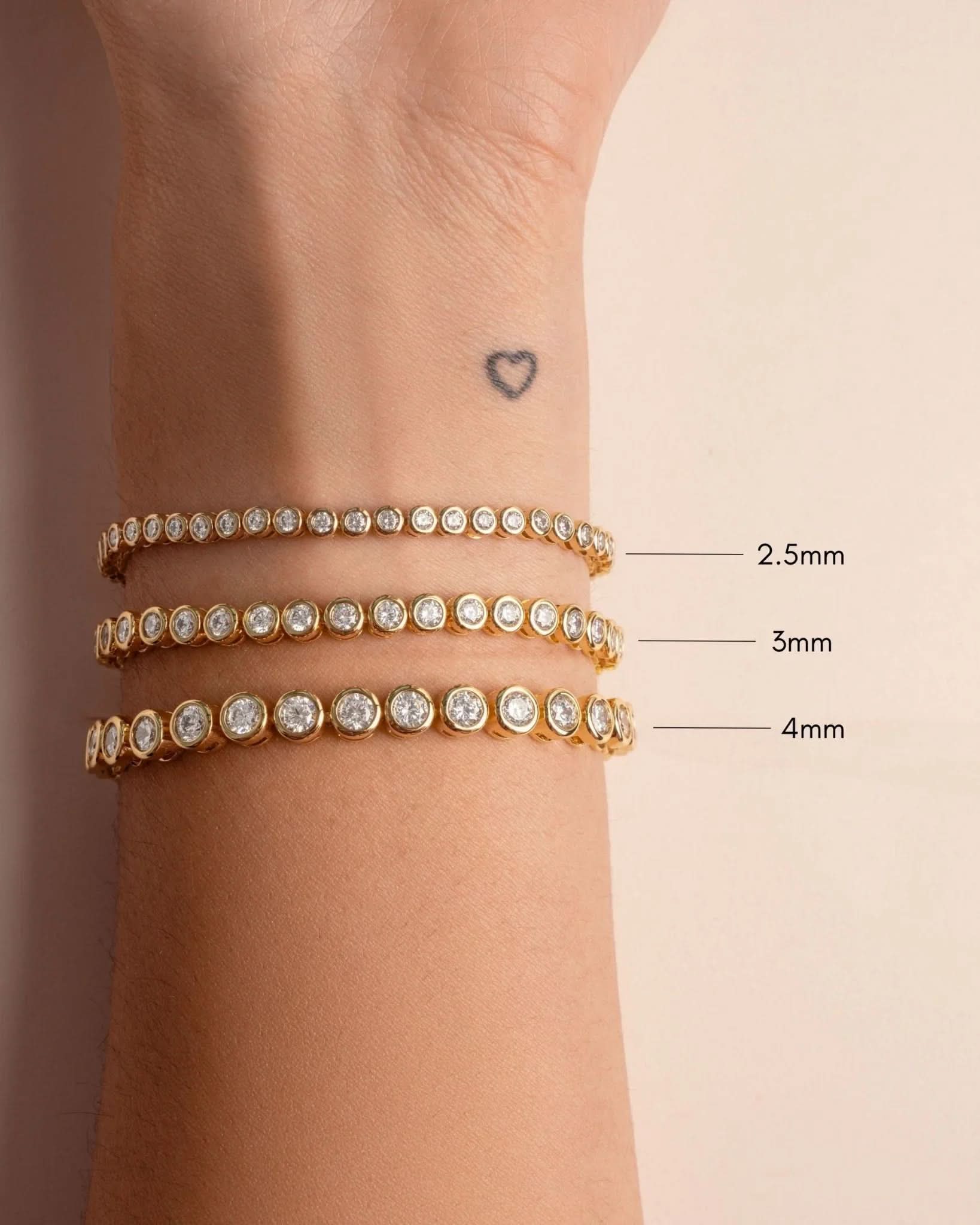 Mini Round Bezel Tennis Bracelet - AYUNA