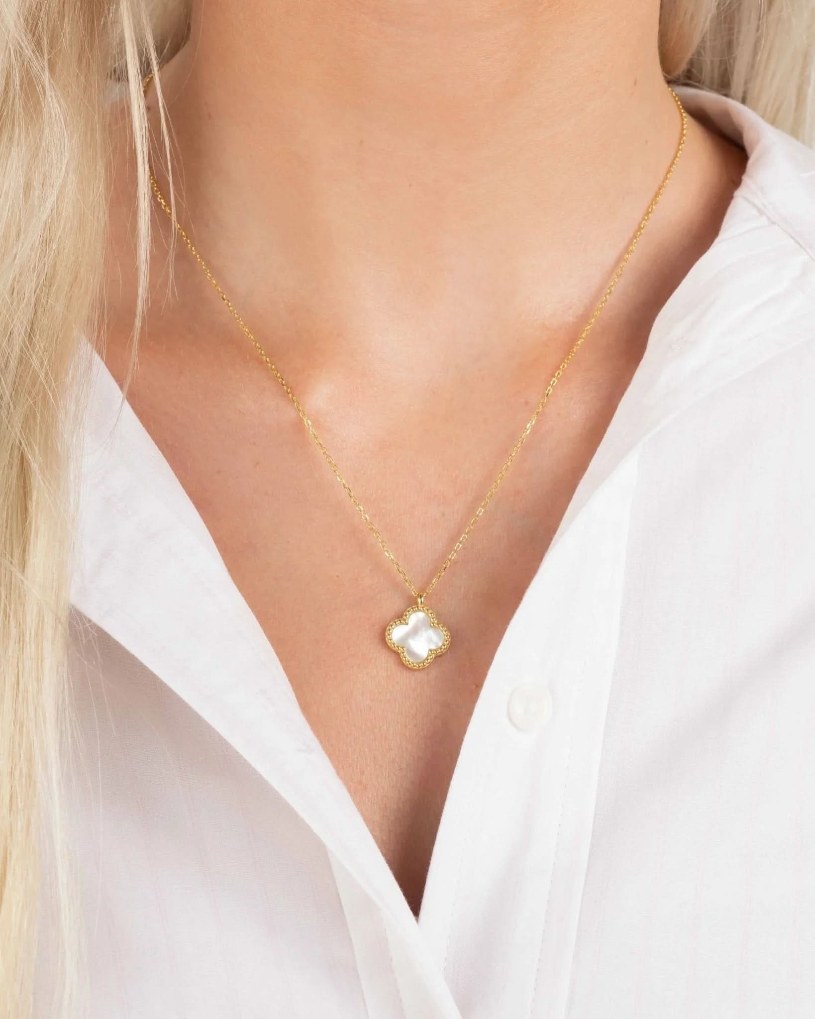 Mother of Pearl Clover Necklace - AYUNA