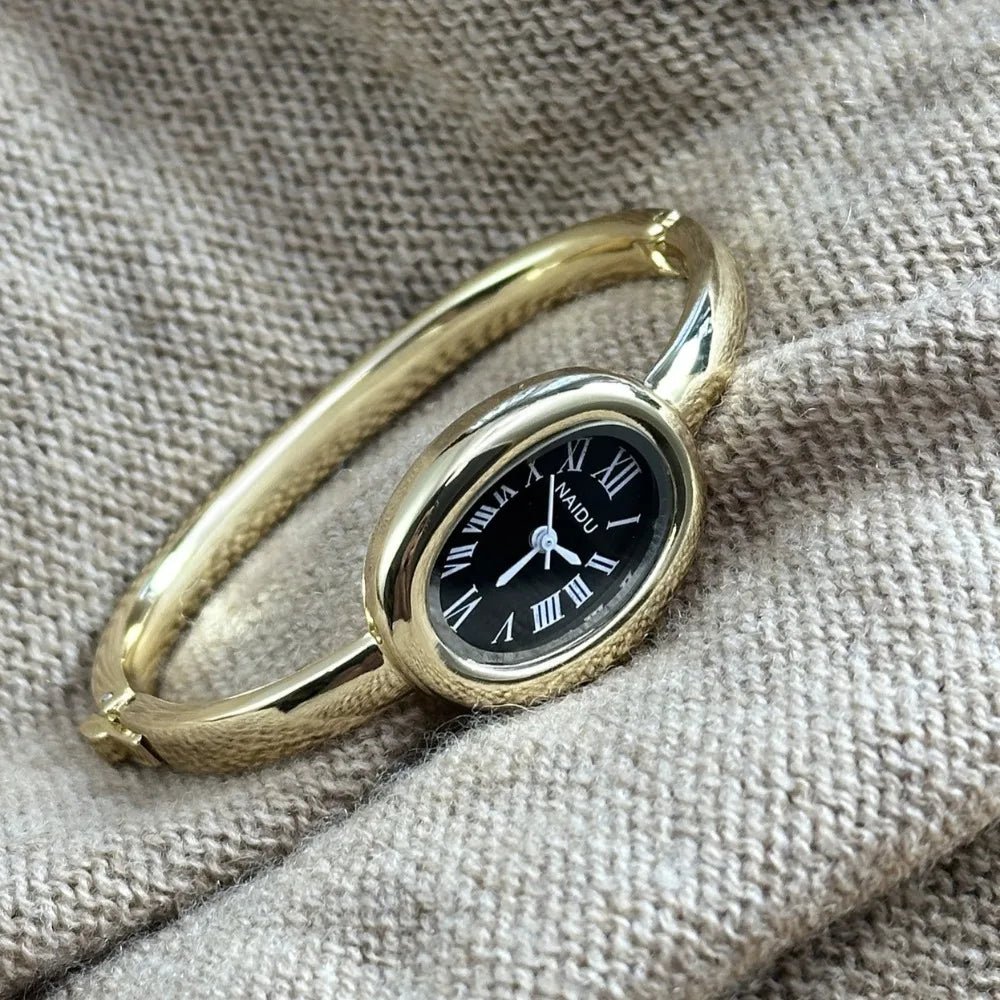 Naidu Oval Watch Gold - AYUNA