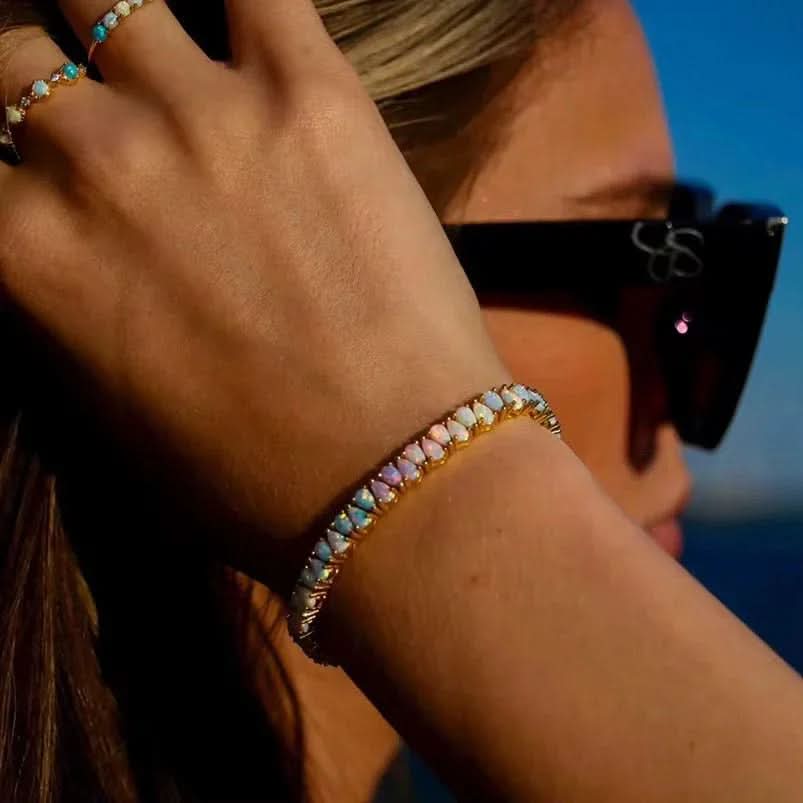 Pastel Opal Bracelet Sterling Silver - AYUNA