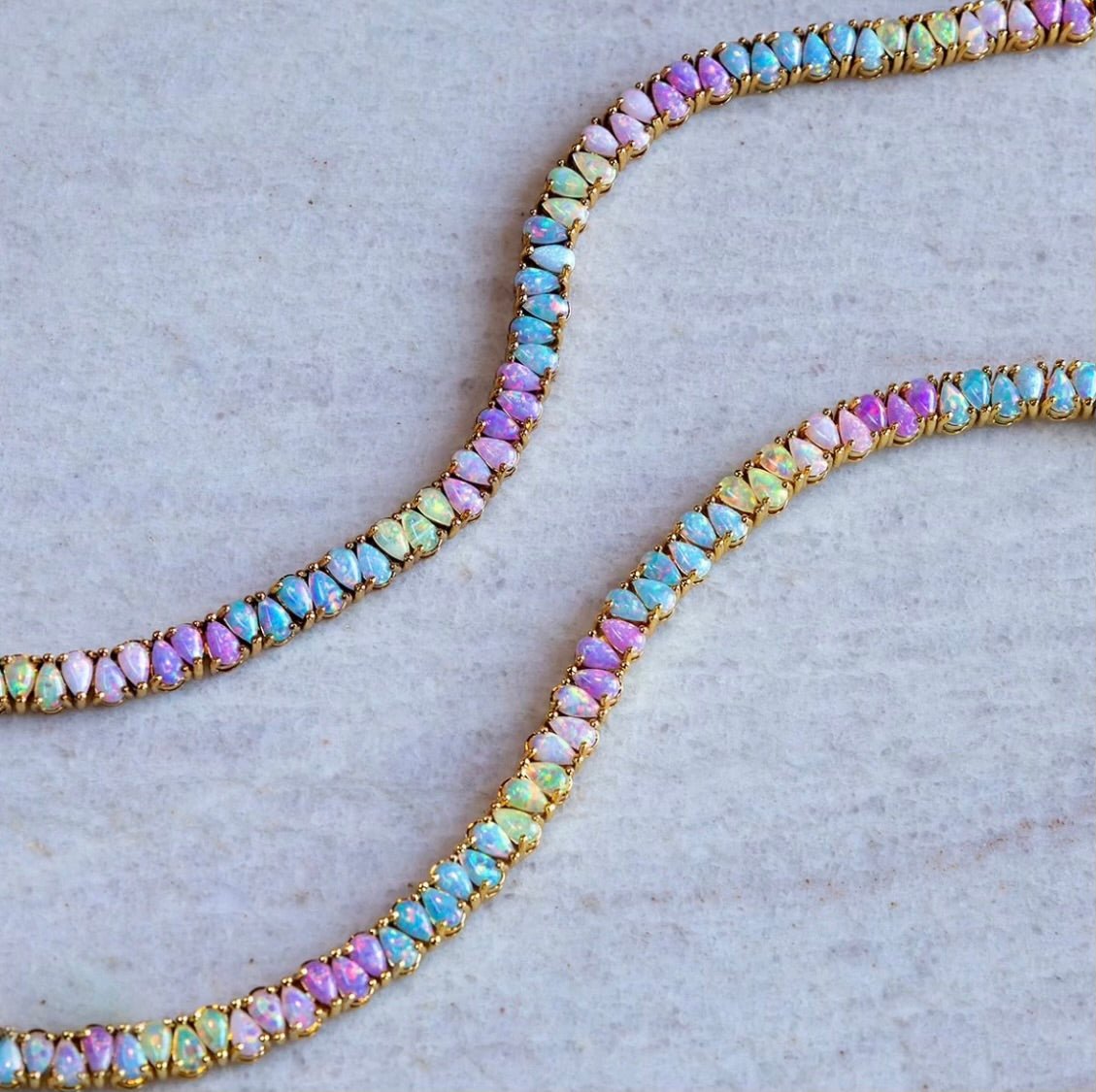 Pastel Opal Bracelet Sterling Silver - AYUNA