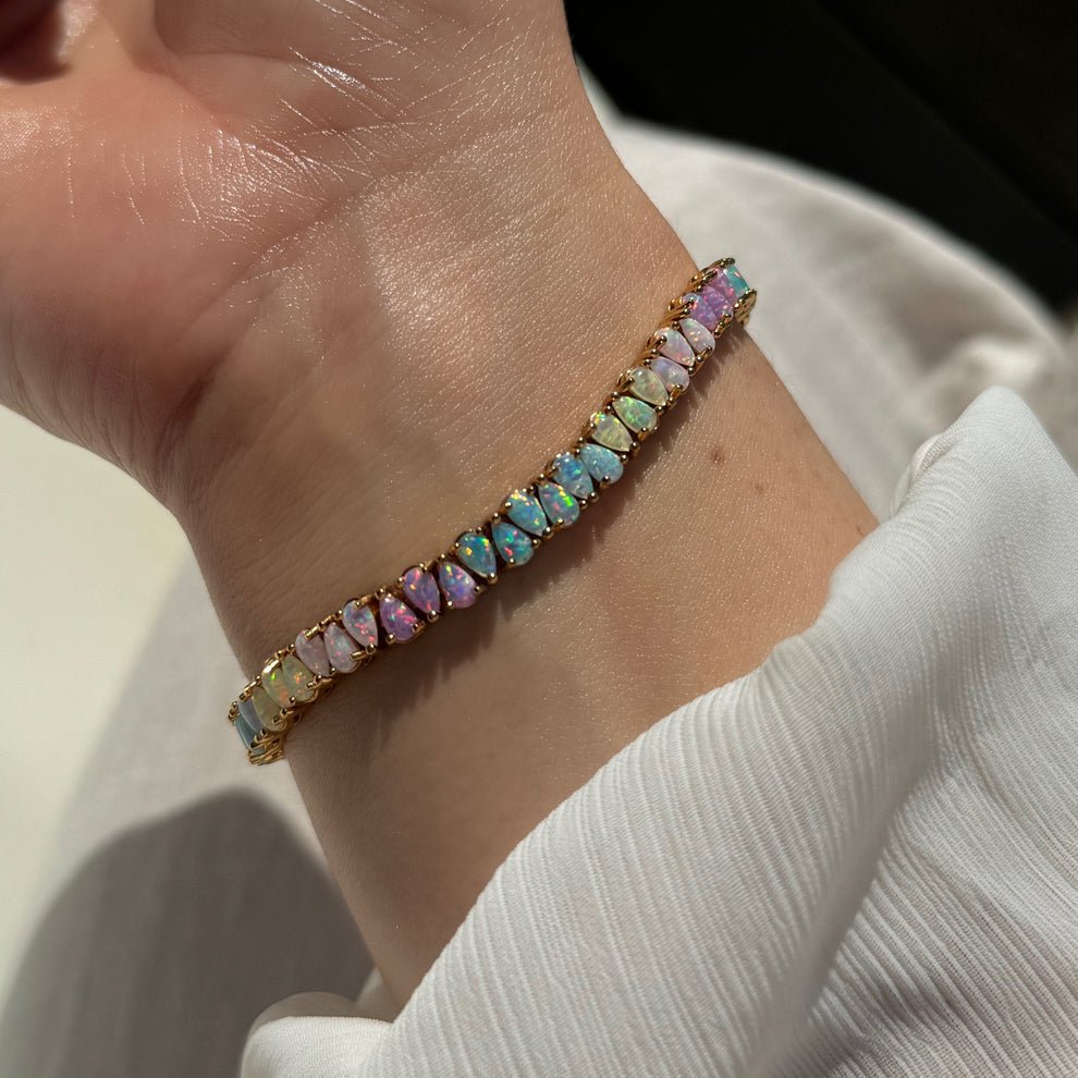 Pastel Opal Bracelet Sterling Silver - AYUNA