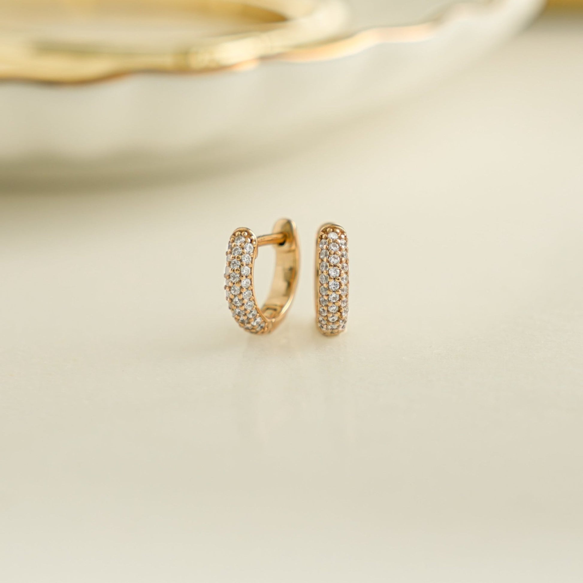 Pavé Huggie Earrings - AYUNA