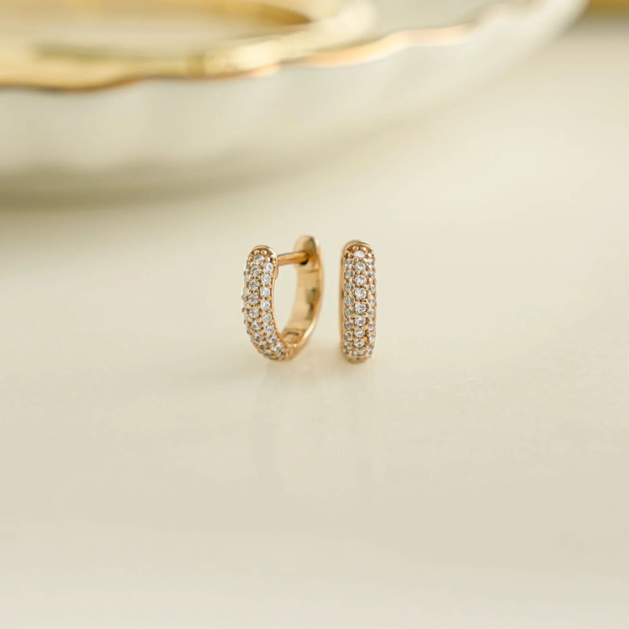 Pavé Huggie Earrings - AYUNA