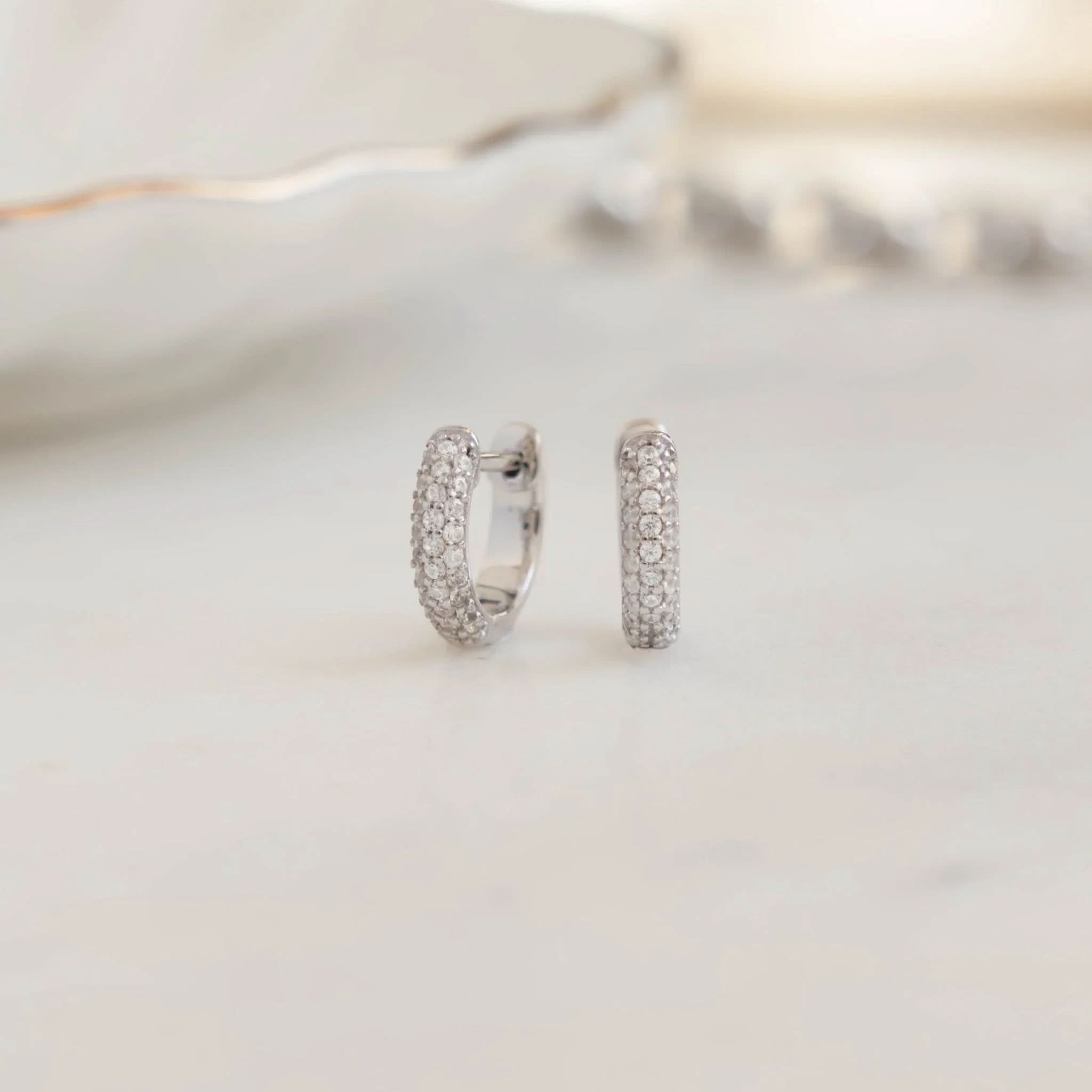 Pavé Huggie Earrings - AYUNA