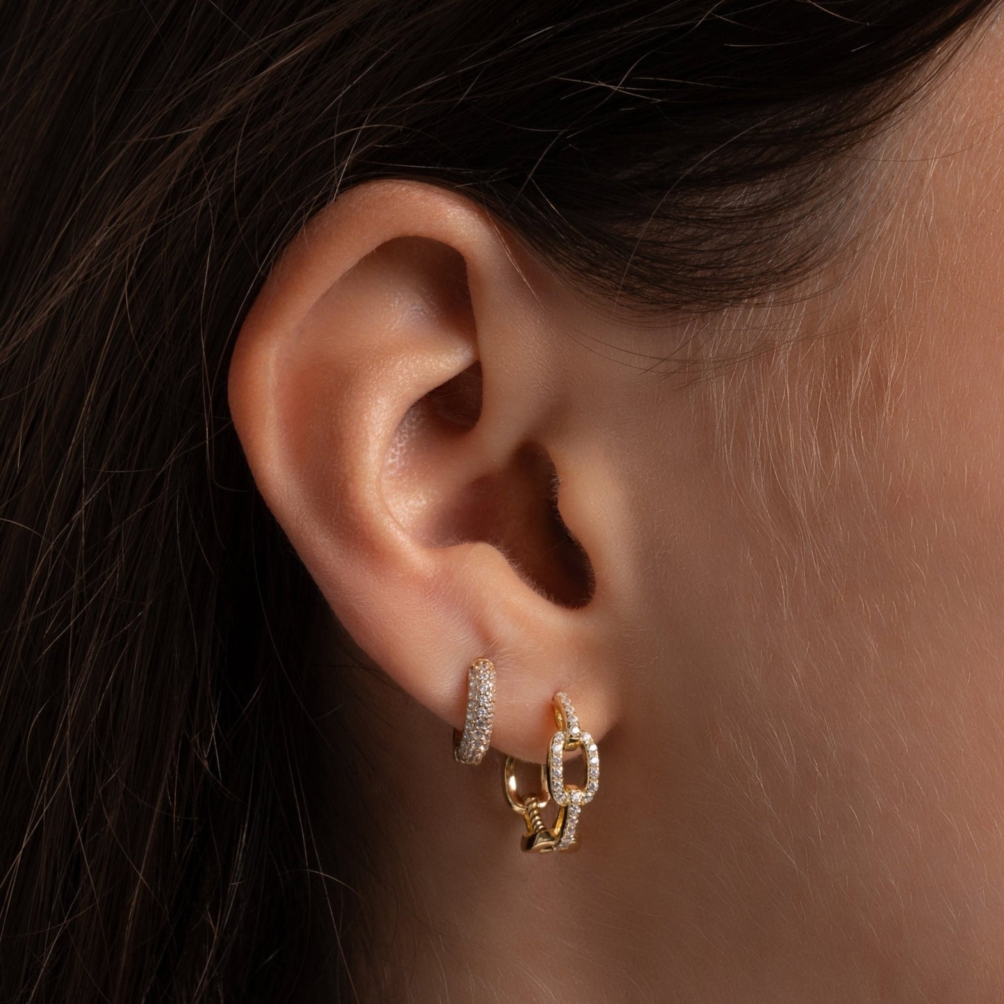 Pavé Huggie Earrings - AYUNA