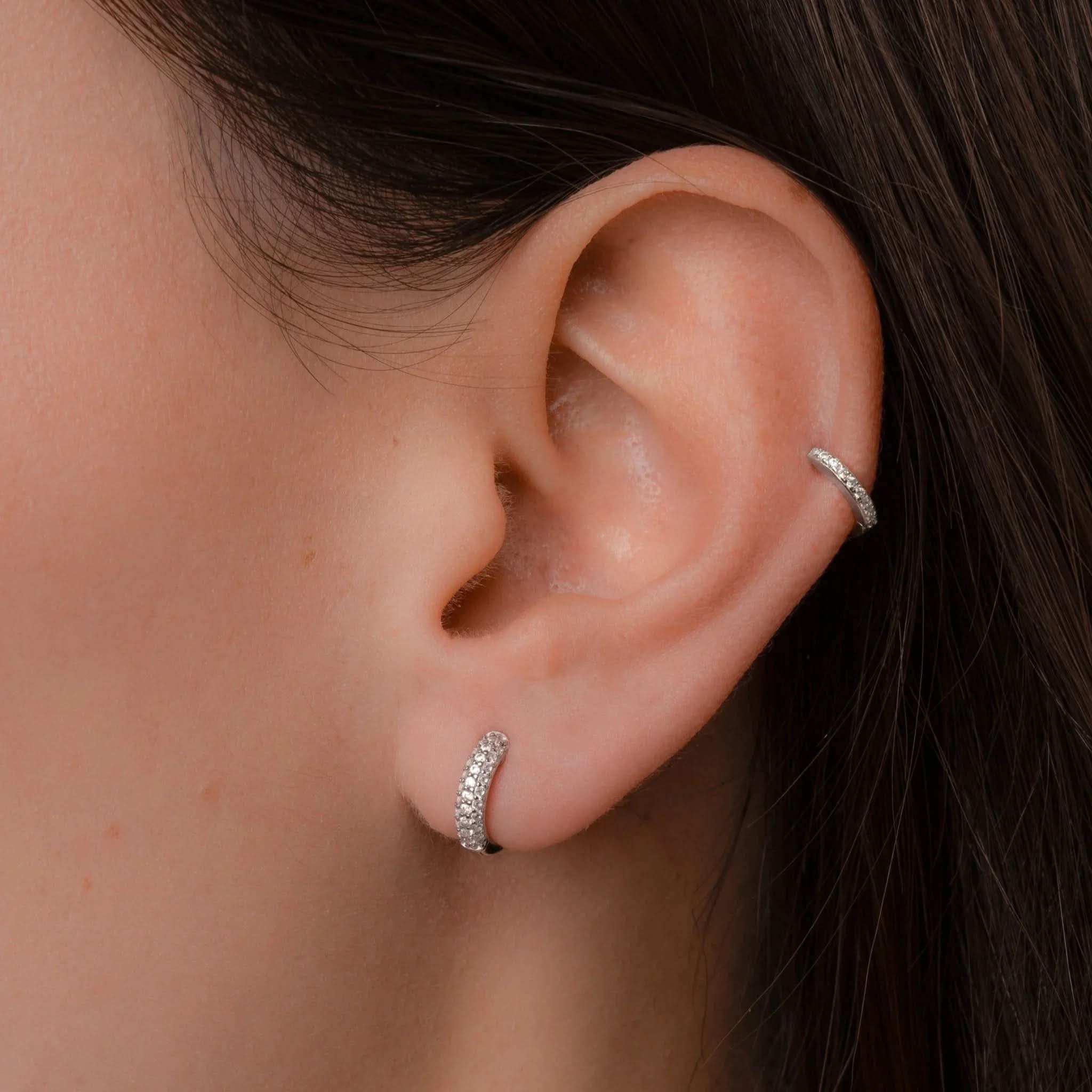 Pavé Huggie Earrings - AYUNA