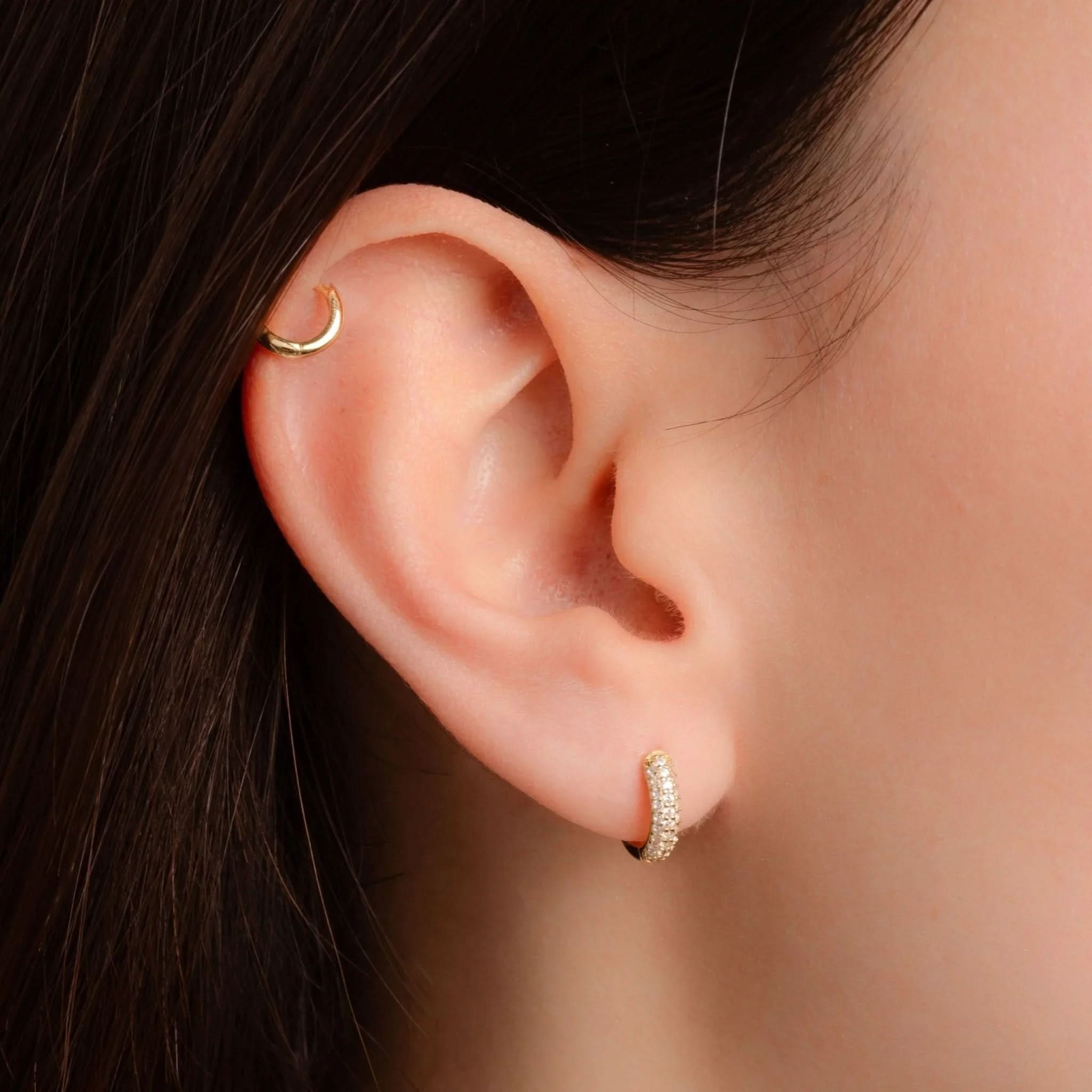 Pavé Huggie Earrings - AYUNA