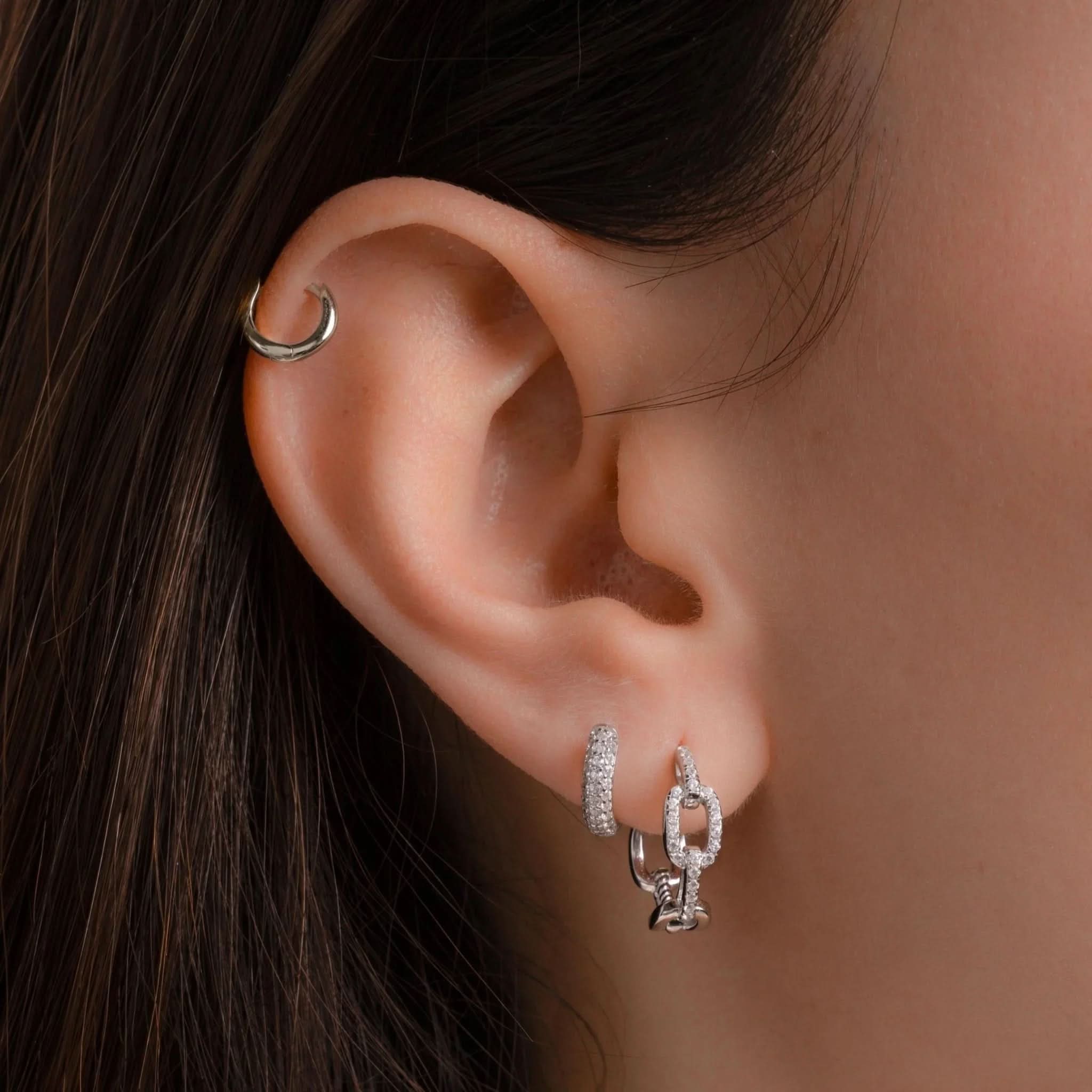 Pavé Huggie Earrings - AYUNA