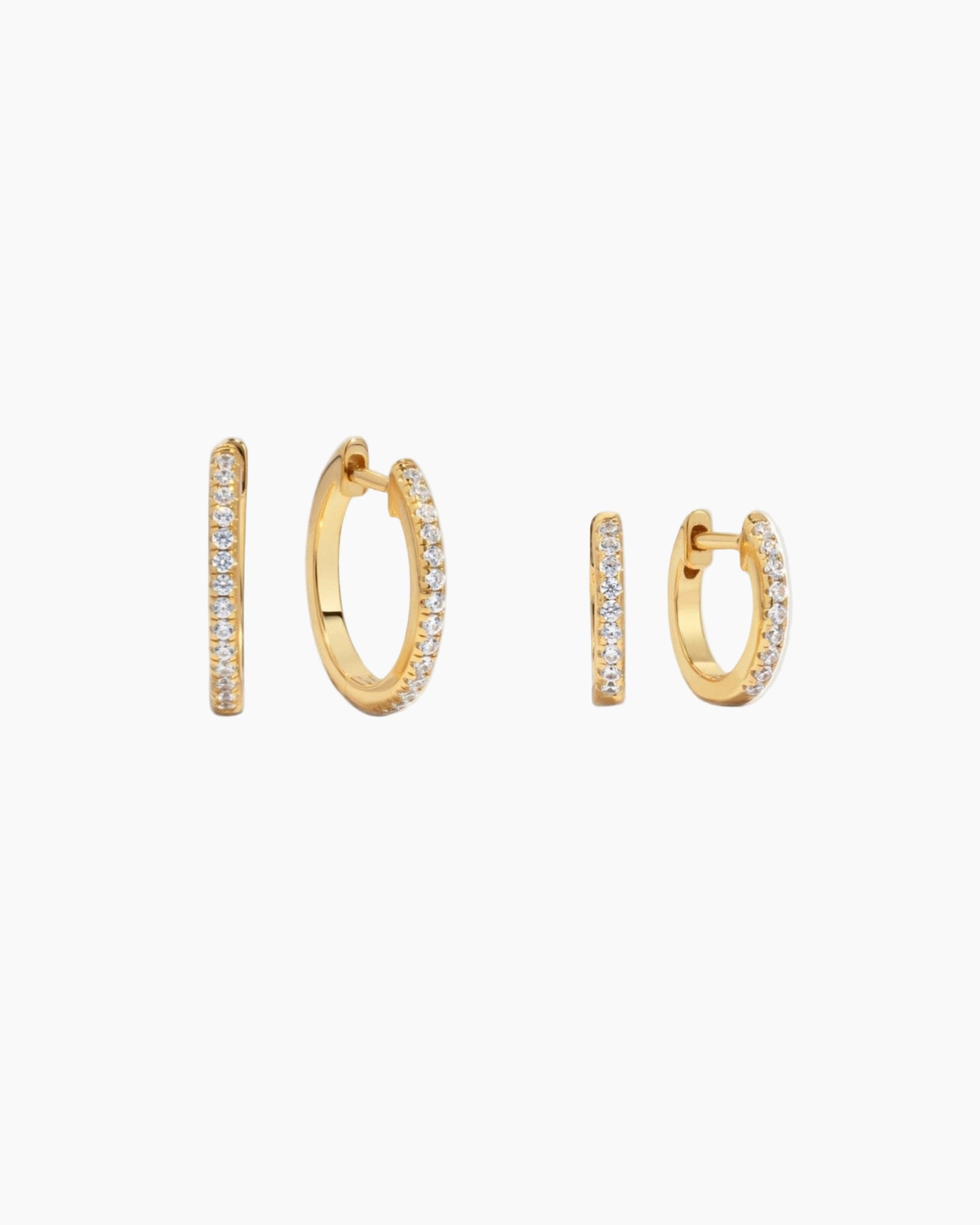 Pavé Huggie Earrings (Two Sizes Available) - AYUNA