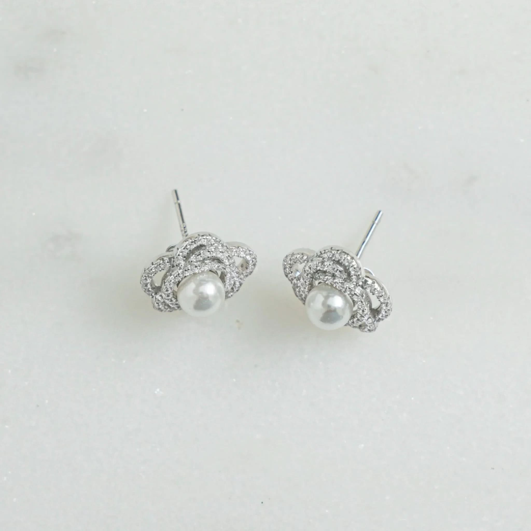 Pearl Flower Statement Studs - AYUNA