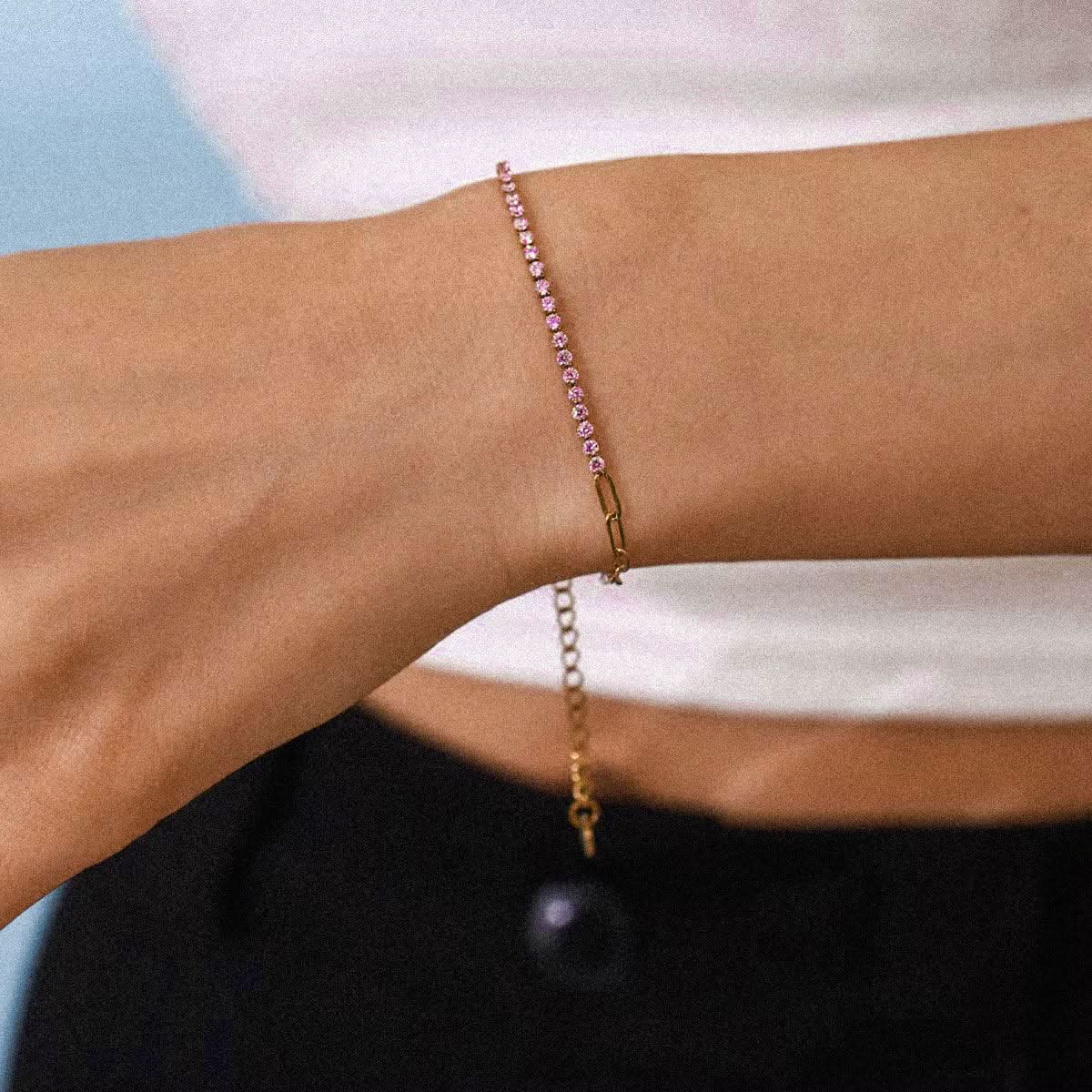 Pink Double Tennis Bracelet - AYUNA