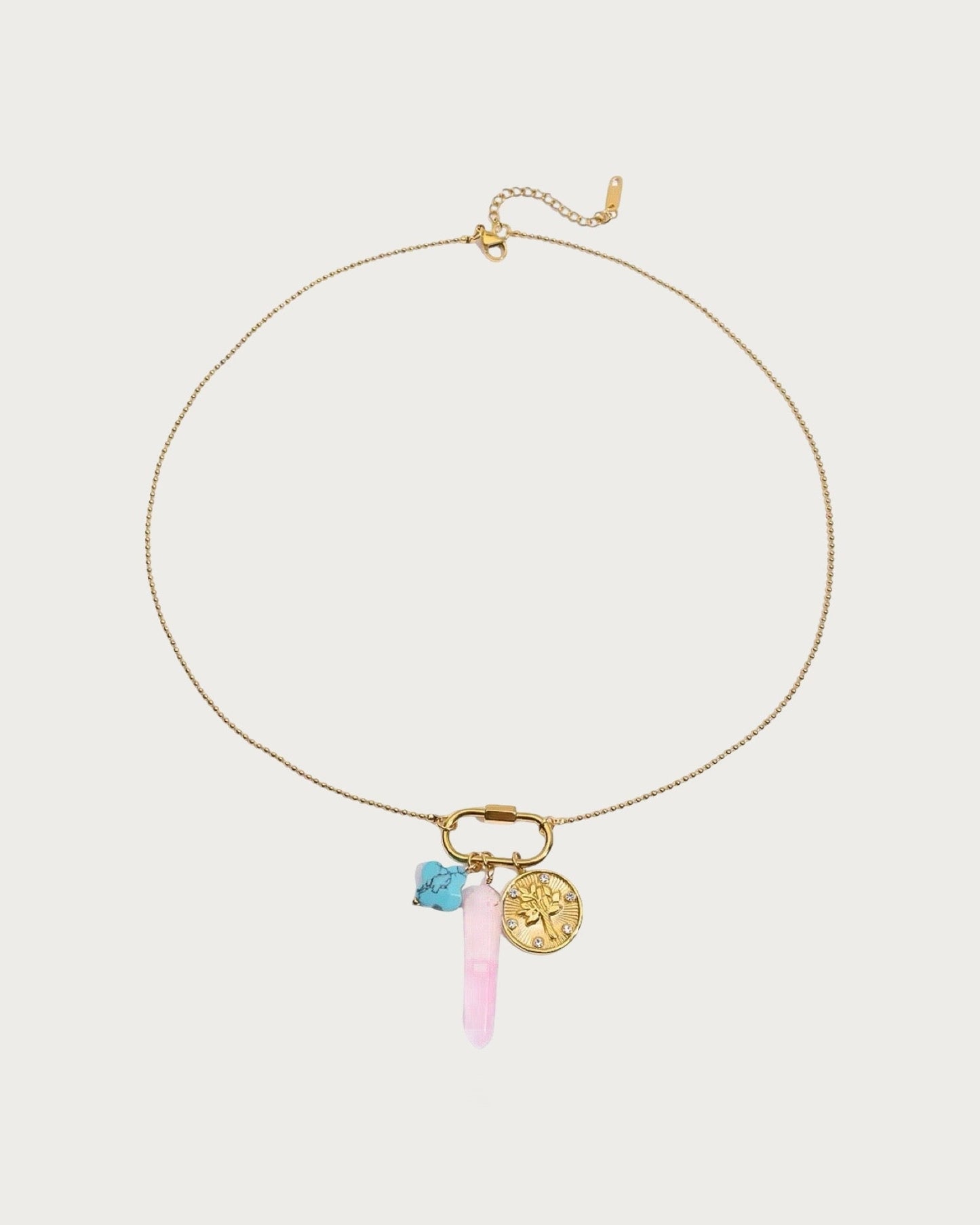 Rose Quartz Clasp Necklace - AYUNA