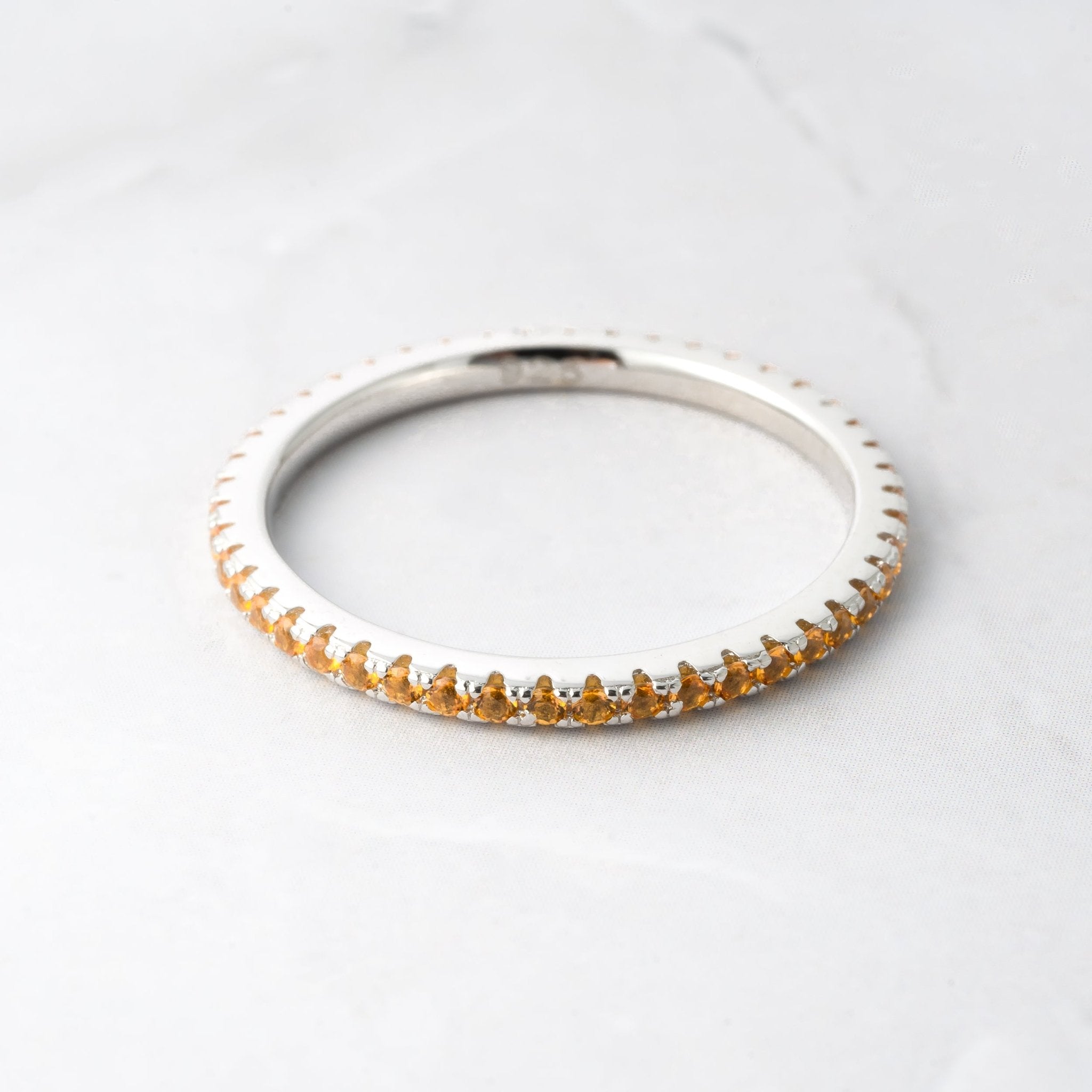 Silver Eternity Birthstone Rings - AYUNA