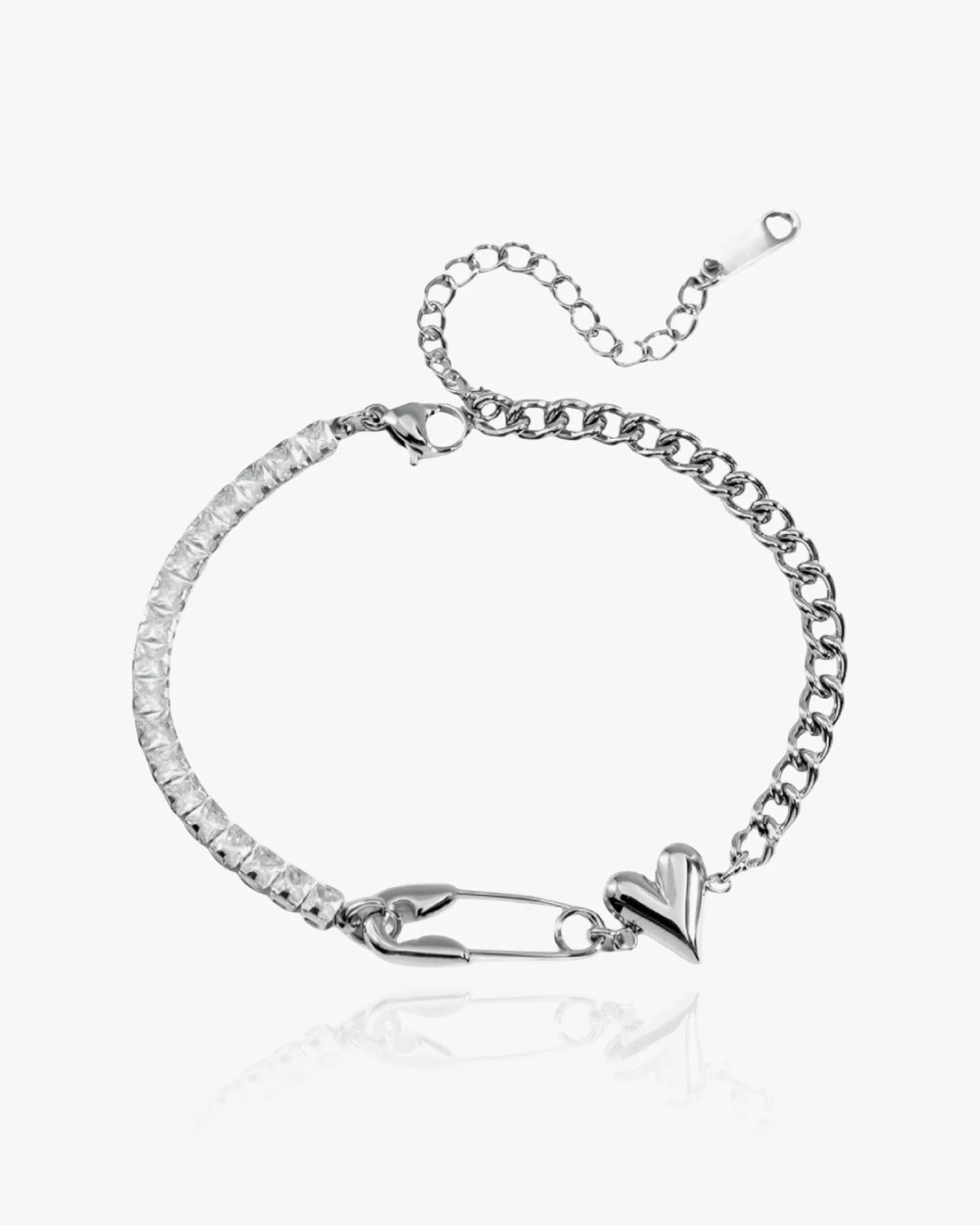 Silver Safety Pin Bracelet - AYUNA