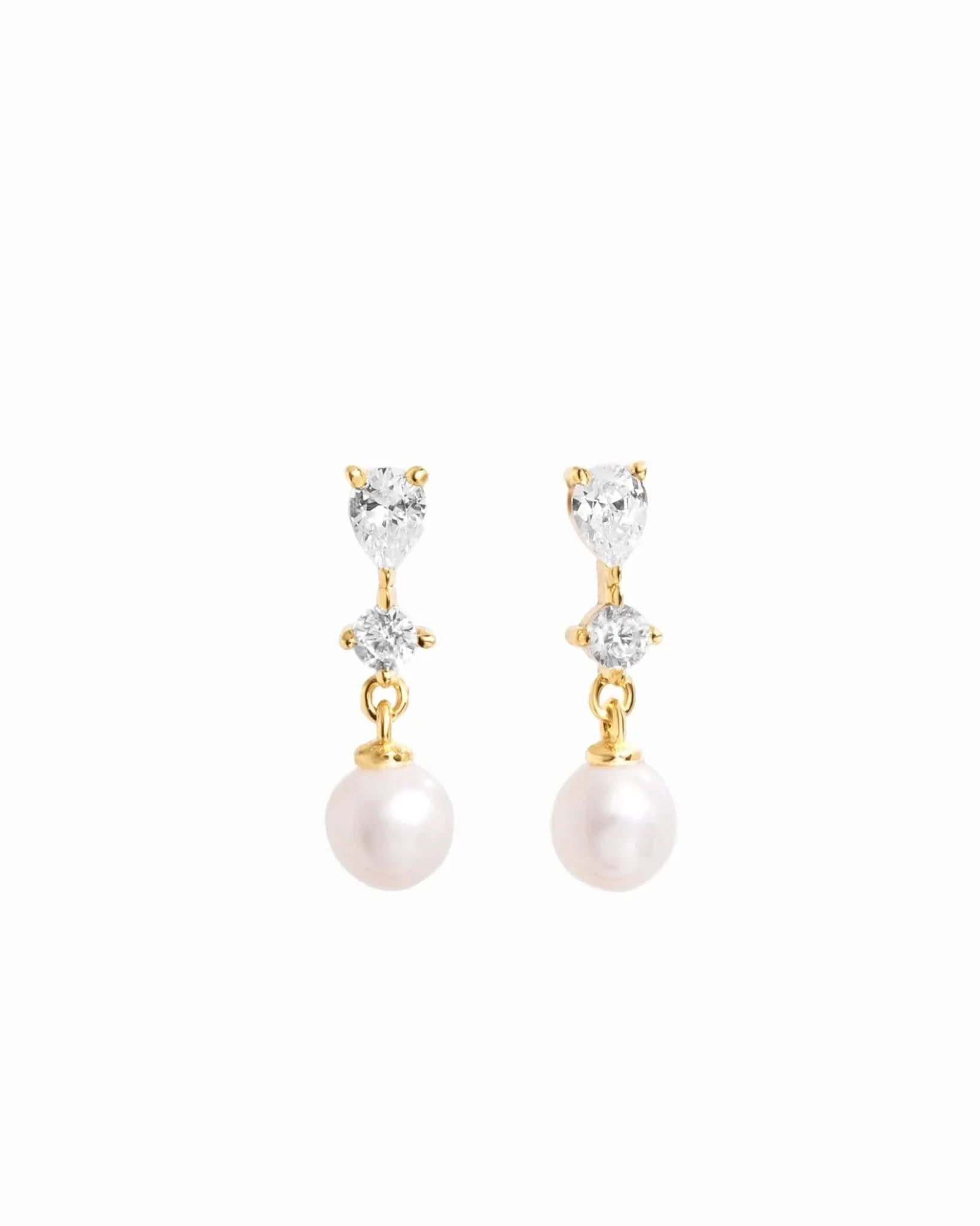 Small Pearl Drop Earrings - AYUNA