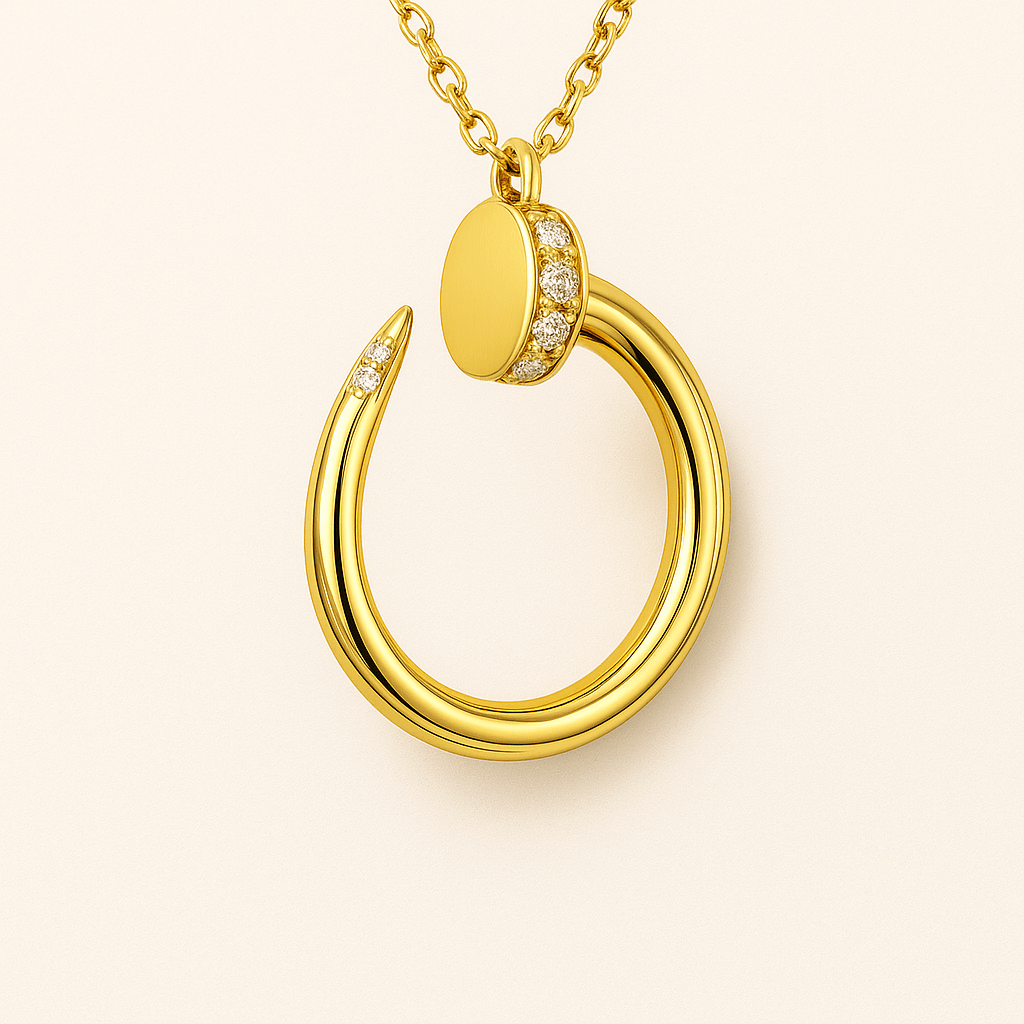 Spike Gold Necklace with Zircon - AYUNA